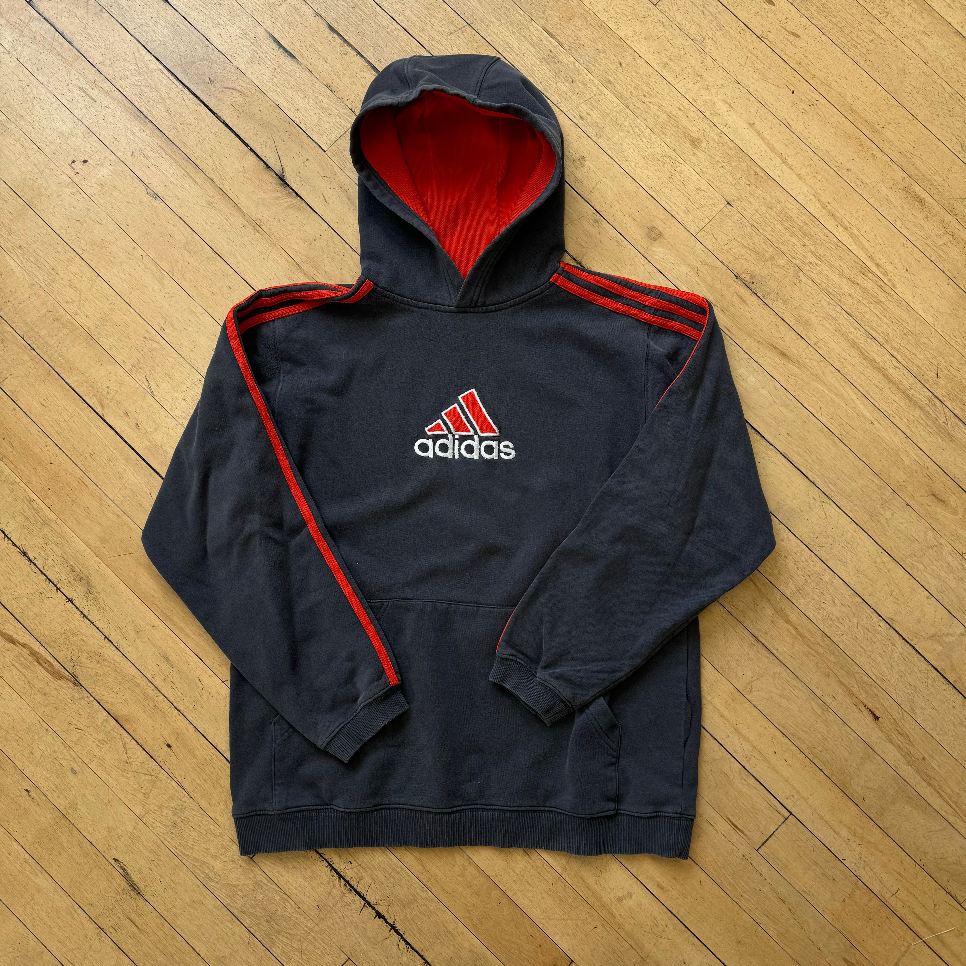 Y2K Adidas Embroidered Hoodie Sz M