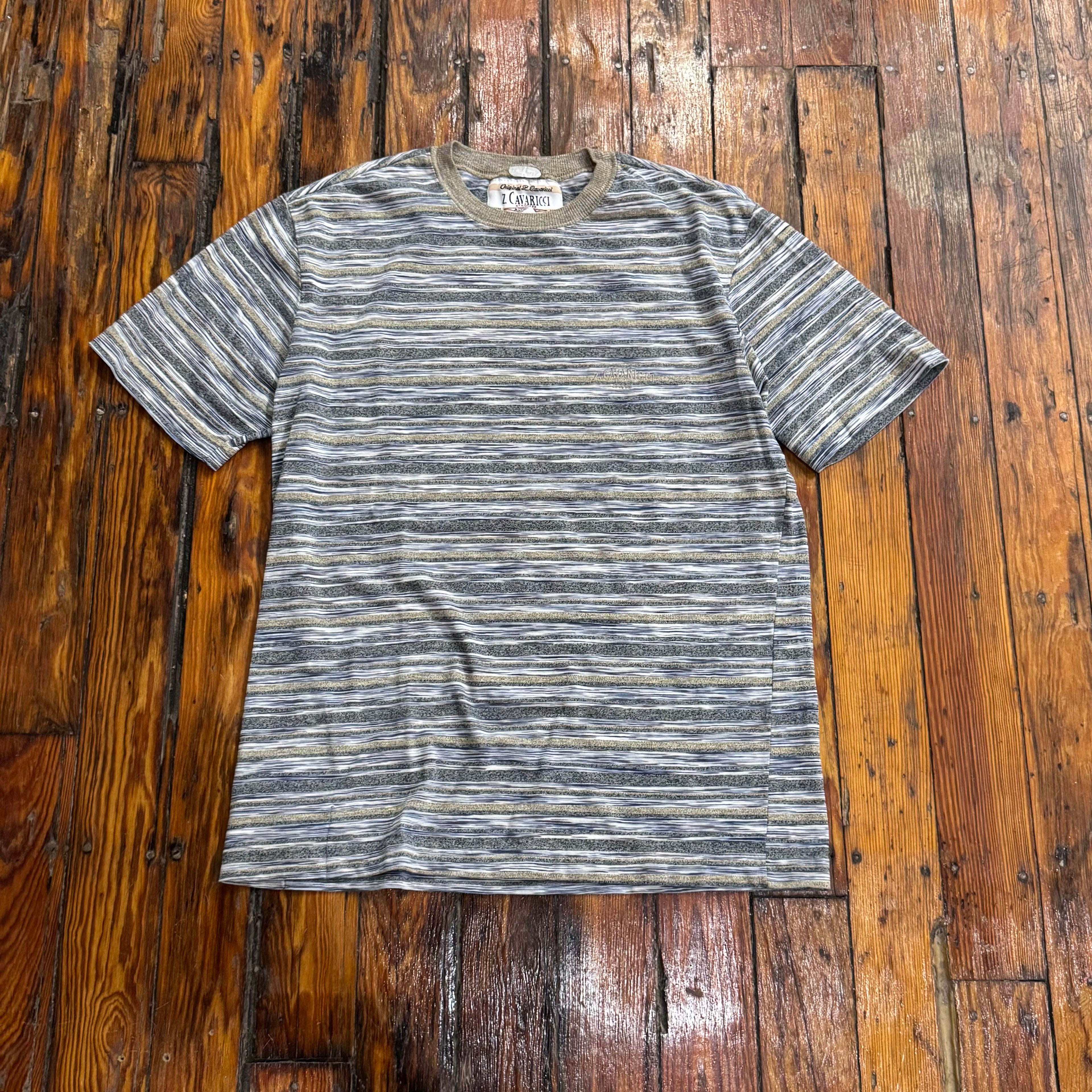 Vintage Z Cavaricci Striped T-shirt Sz XL
