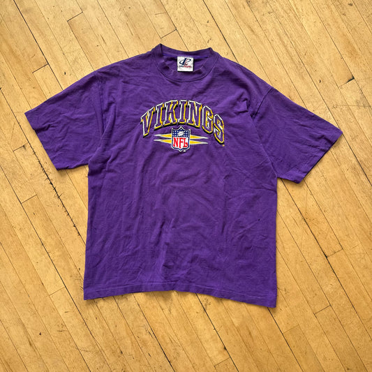 Vintage Vikings Embroidered T-shirt Sz XXL