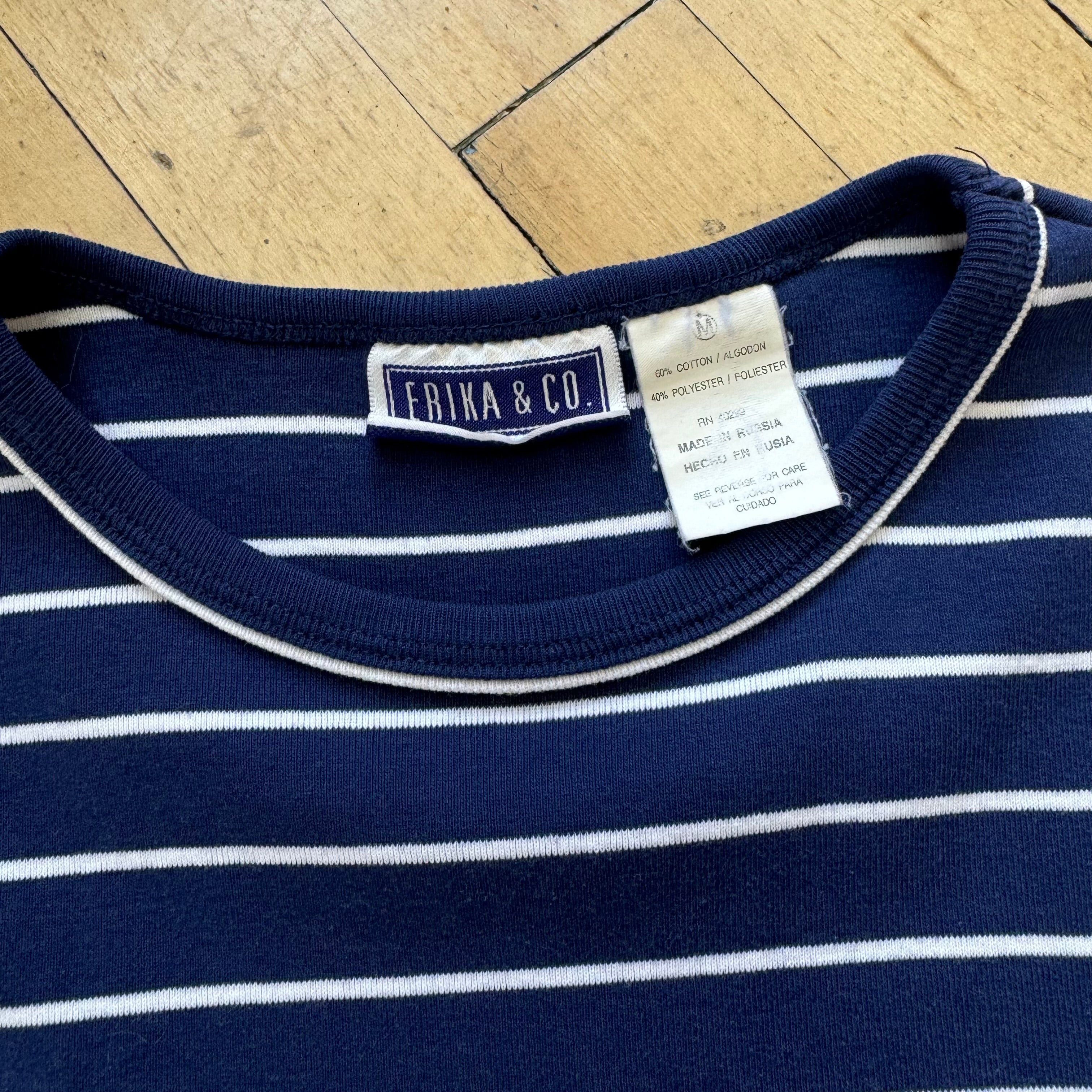 Vintage Erika & Co Striped T-Shirt Sz M