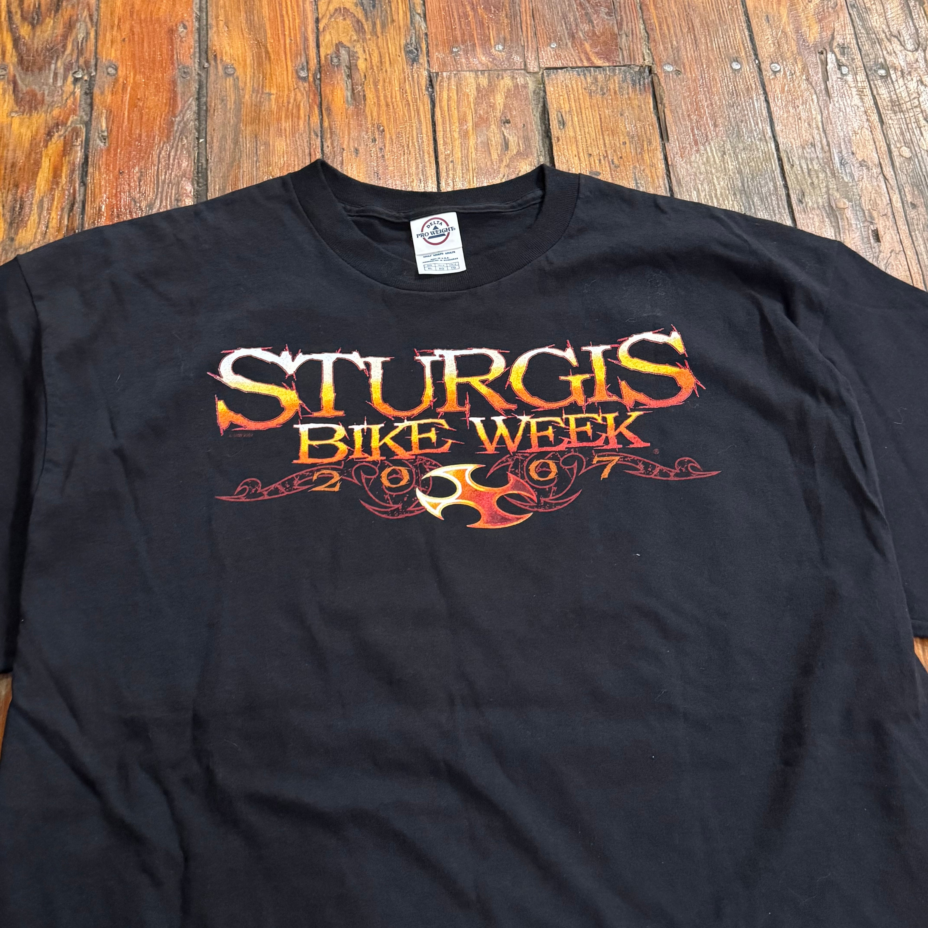 Y2K Sturgis Bike Rally Flaming Hog T-shirt Sz XL