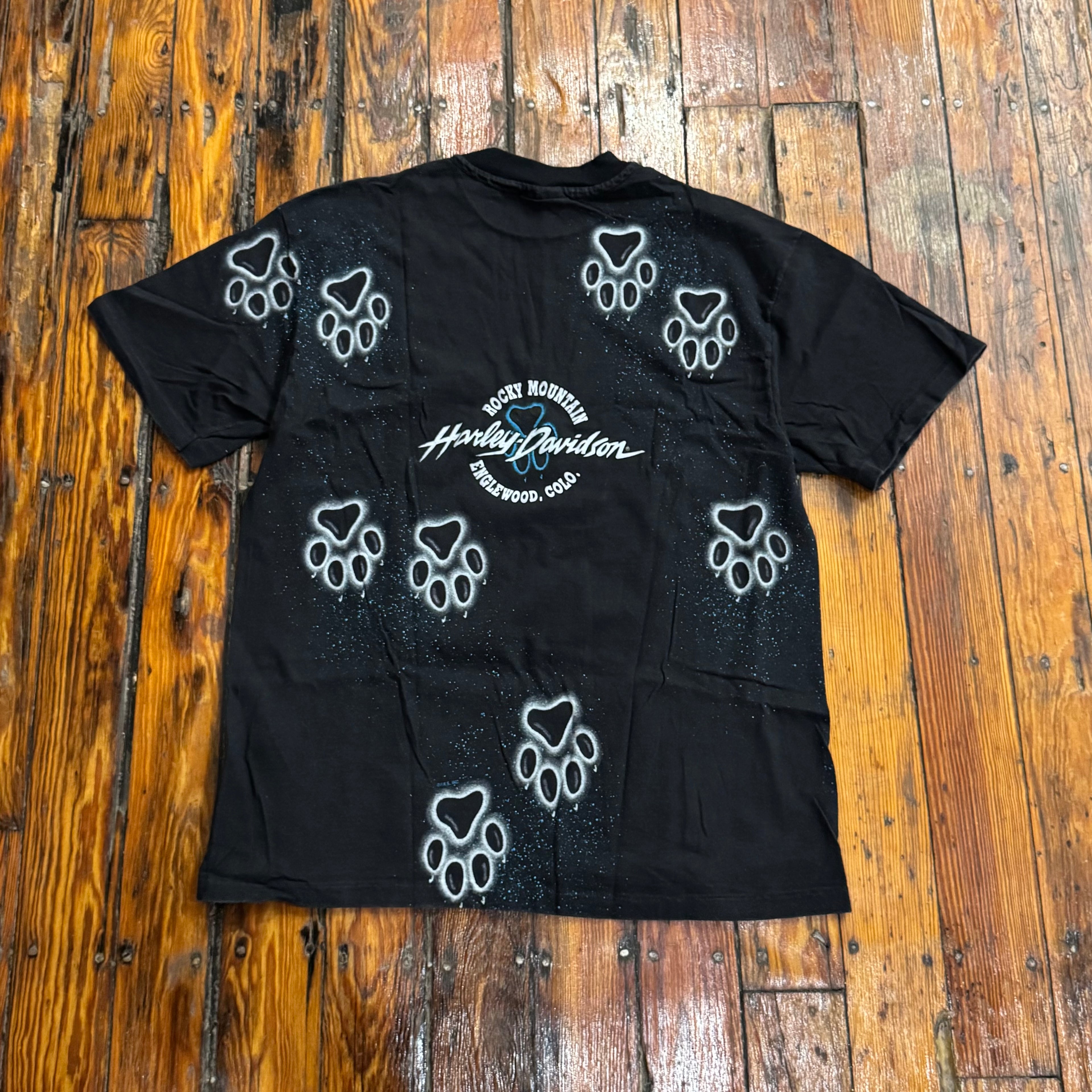 Vintage Harley Davidson Wolf AOP T-shirt Sz L