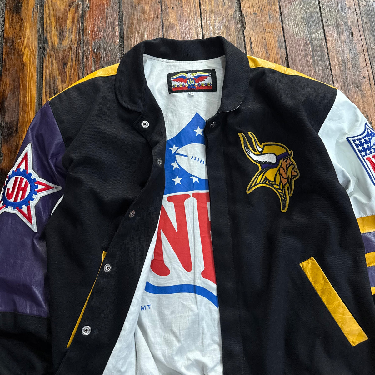 Vintage Jeff Hamilton Minnesota Vikings Jacket Sz L