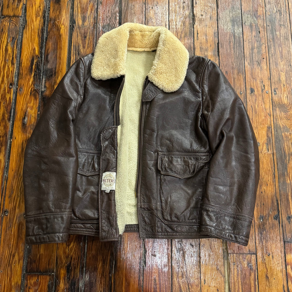 Vintage Peter’s Lined Leather Jacket Sz M