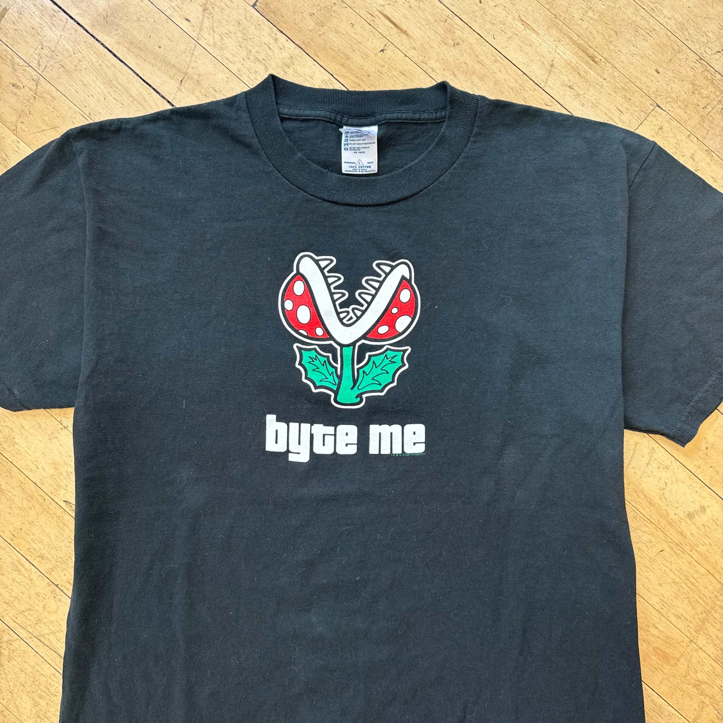 Vintage Nintendo Mario Byte Me T-shirt Sz L