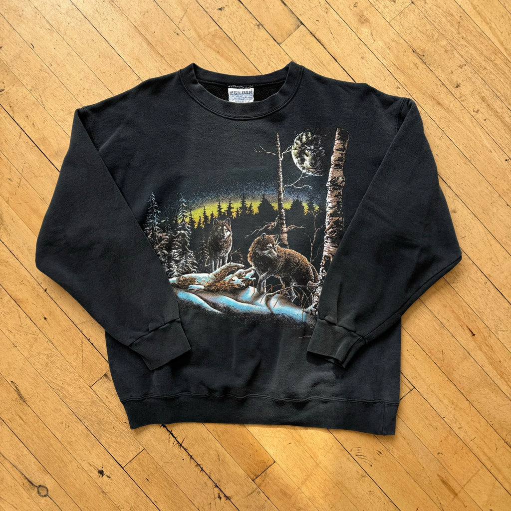 Vintage Nature Wolf Crewneck Sz L