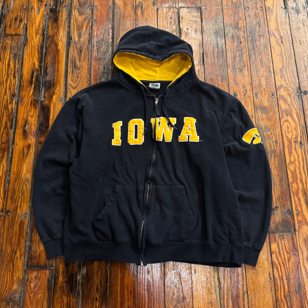 Y2K Iowa Hawkeyes Zip-Up Hoodie Sz XL