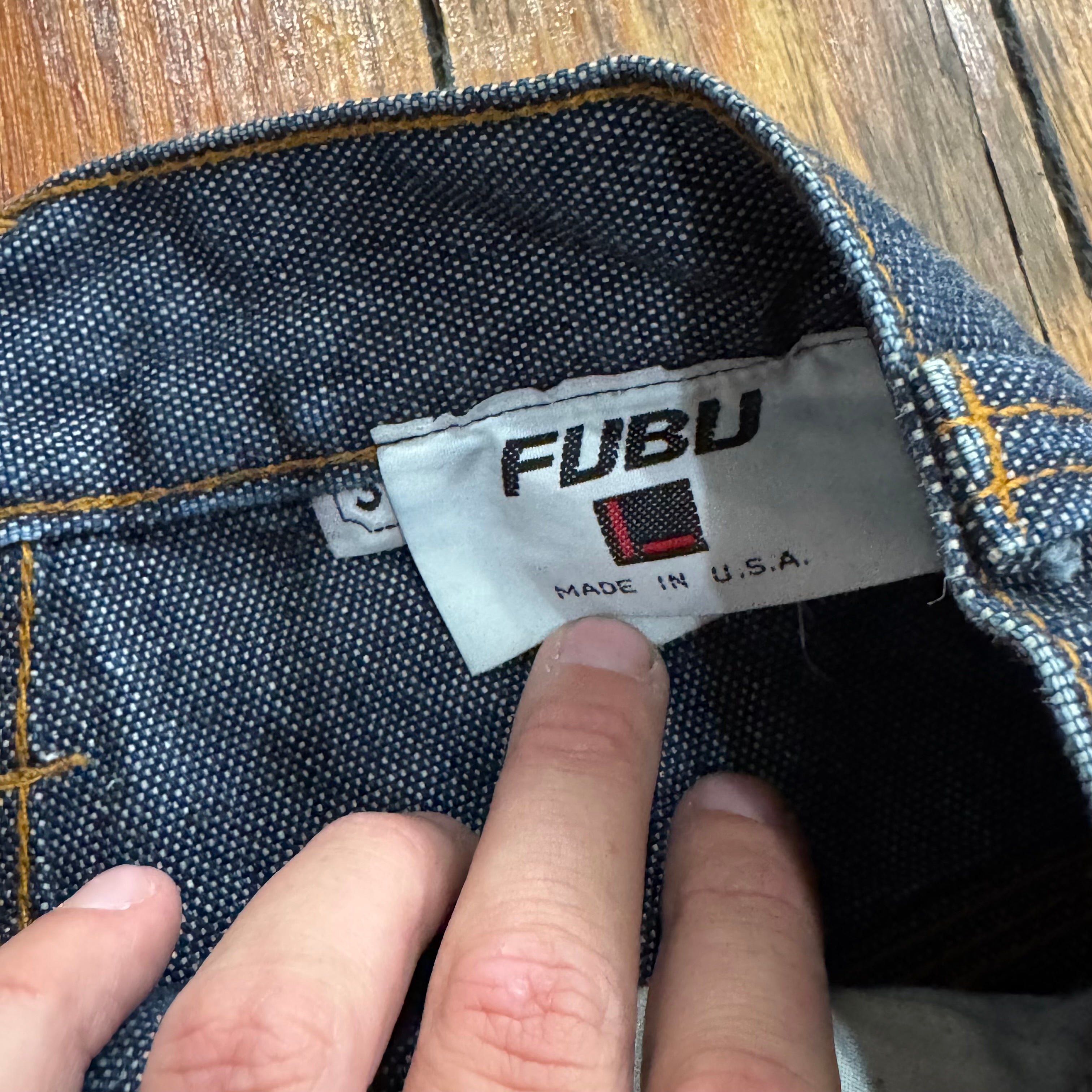Vintage Baggy Fubu Denim Jean Shorts Sz 32