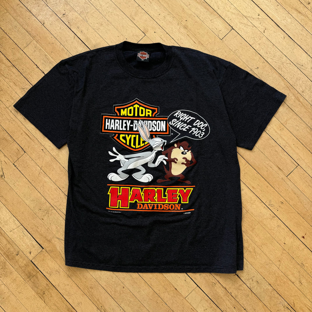 Vintage Harley Davidson Bugs Bunny Taz T-shirt Sz XL