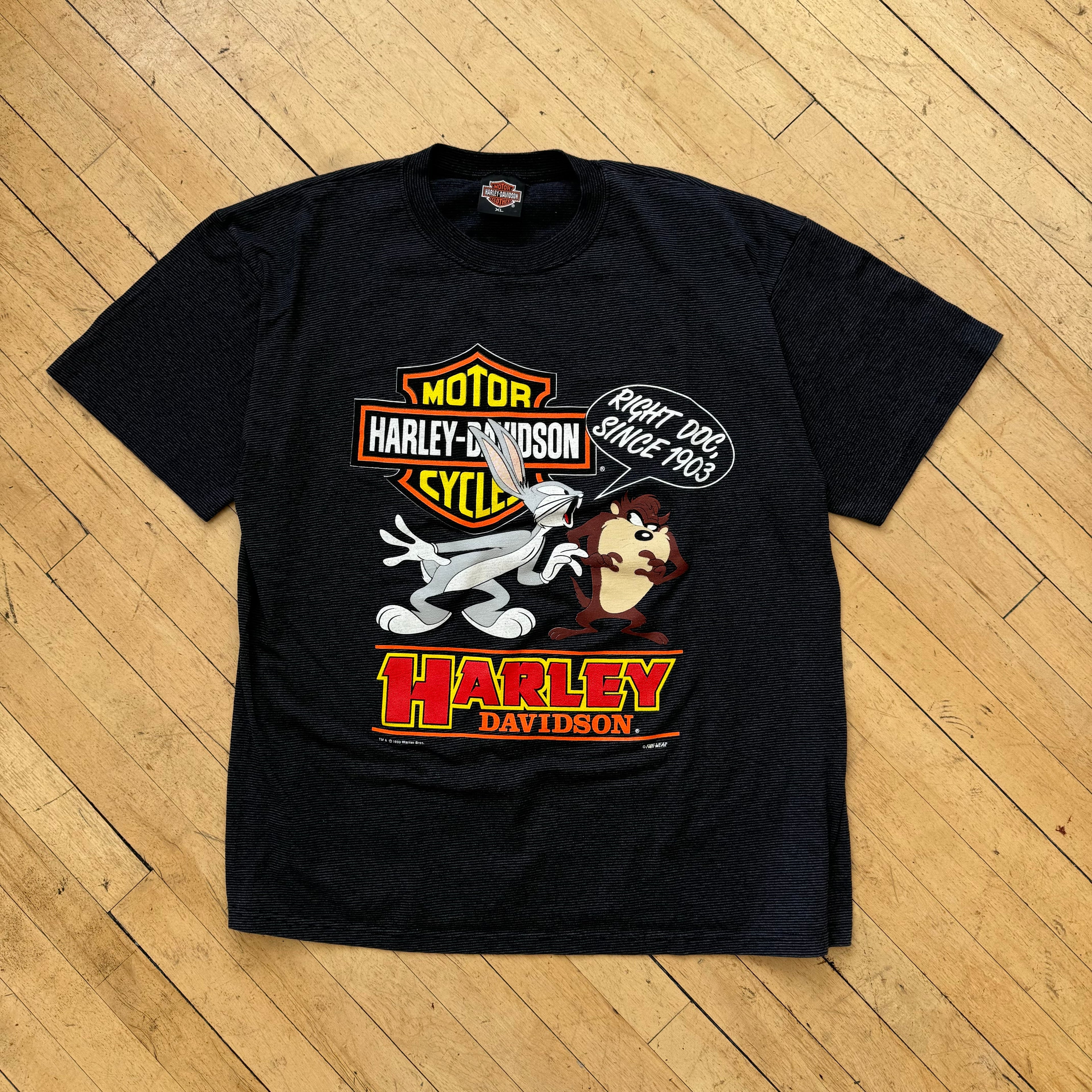 Vintage Harley Davidson Bugs Bunny Taz T-shirt Sz XL