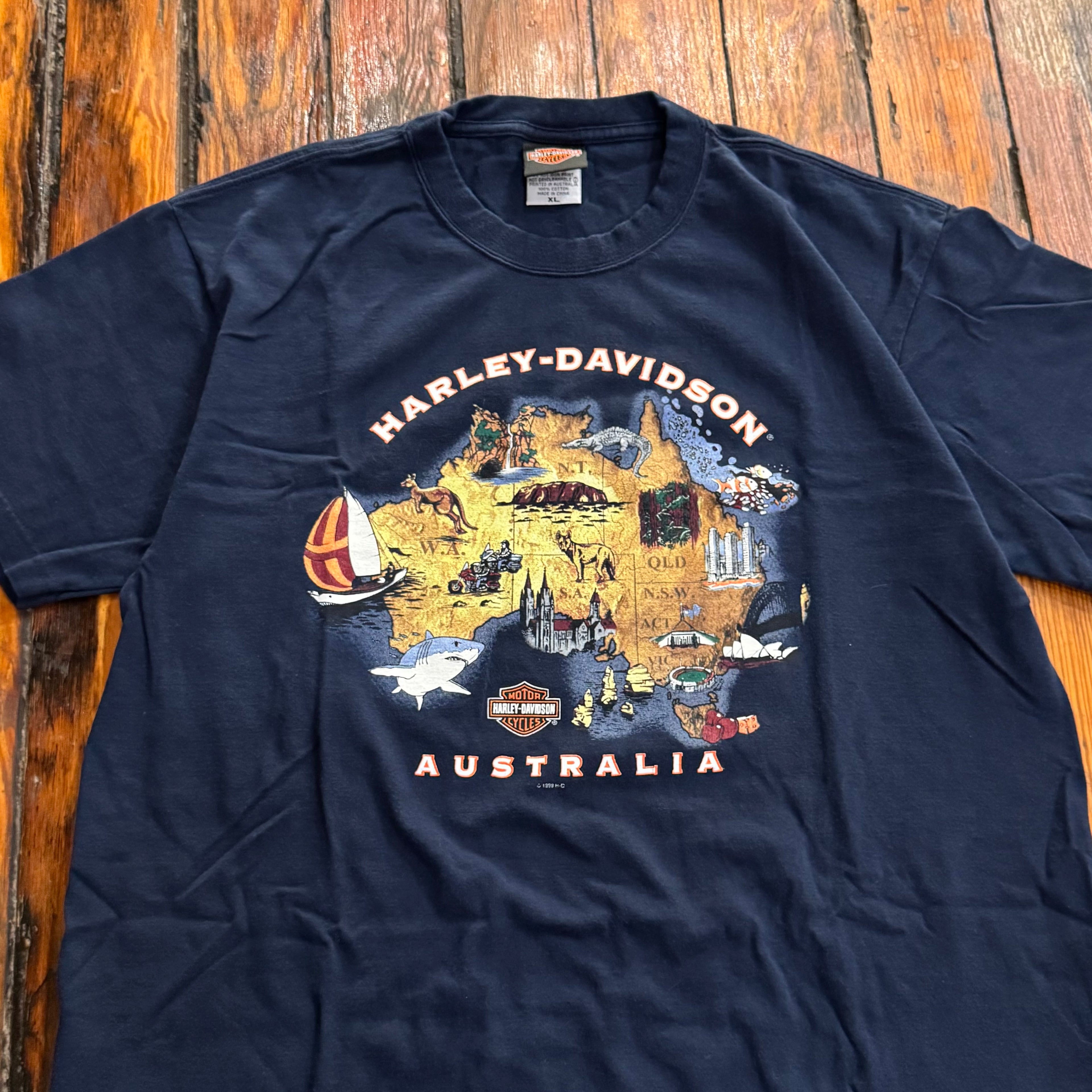 Vintage Harley Davidson Australia T-shirt Sz L