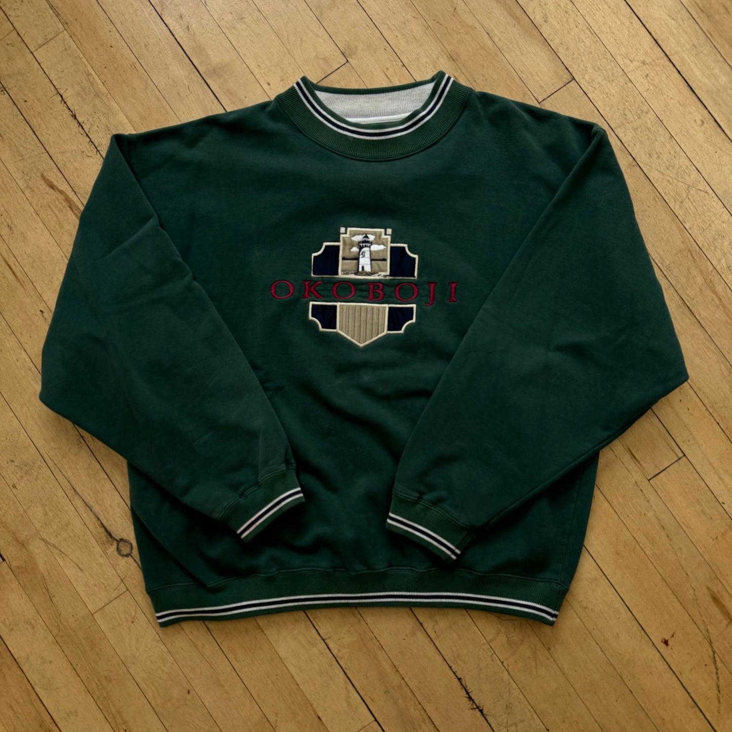 Vintage Okoboji SpellOut CrewNeck Sz L