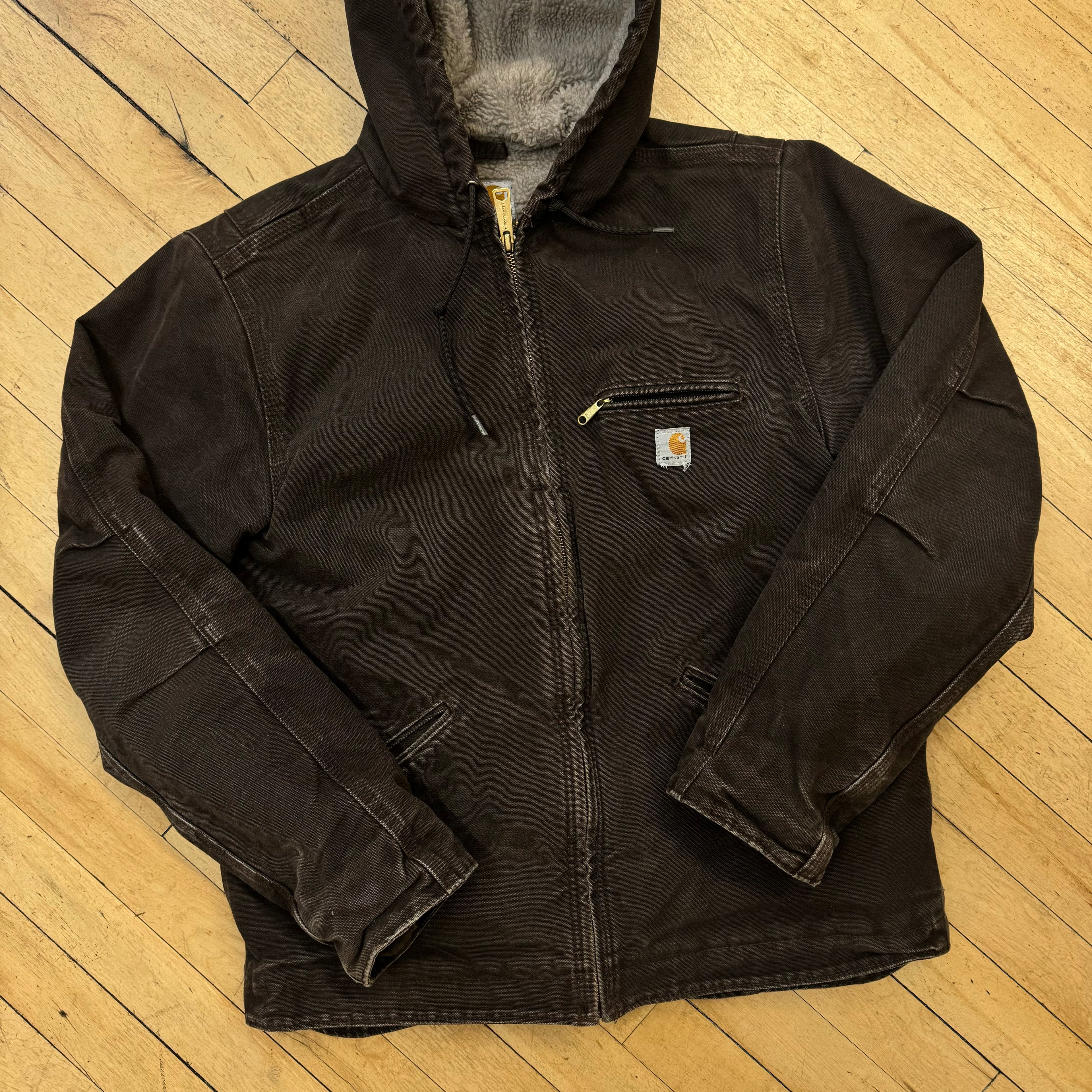 Y2K Carhartt Brown Hooded Jacket Sz S