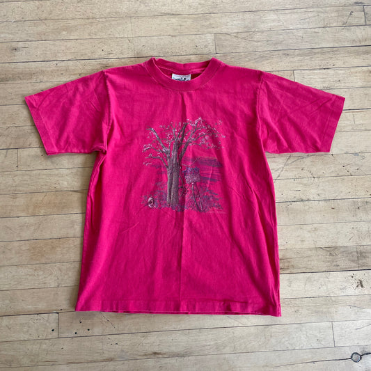 90s Pink Tree Graphic T-shirt Sz S