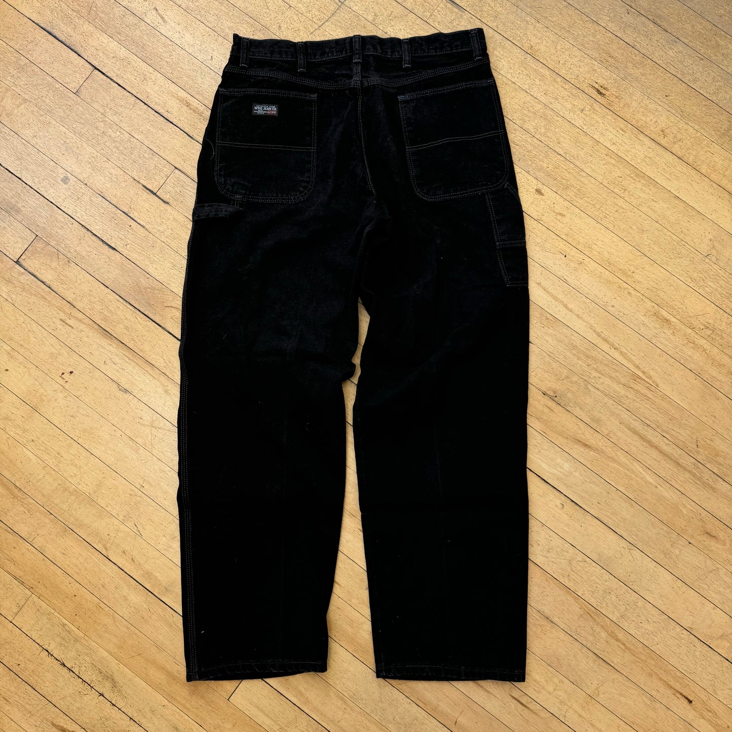 Vintage Black Wrangler Carpenter Denim Jeans Sz 34x32