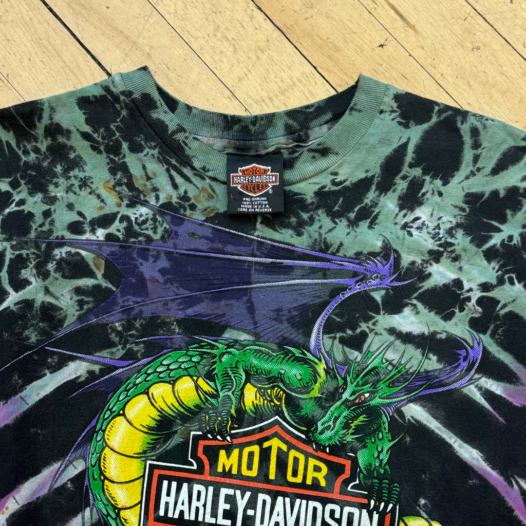Vintage Harley Davidson Dragon TieDye T-shirt Sz L