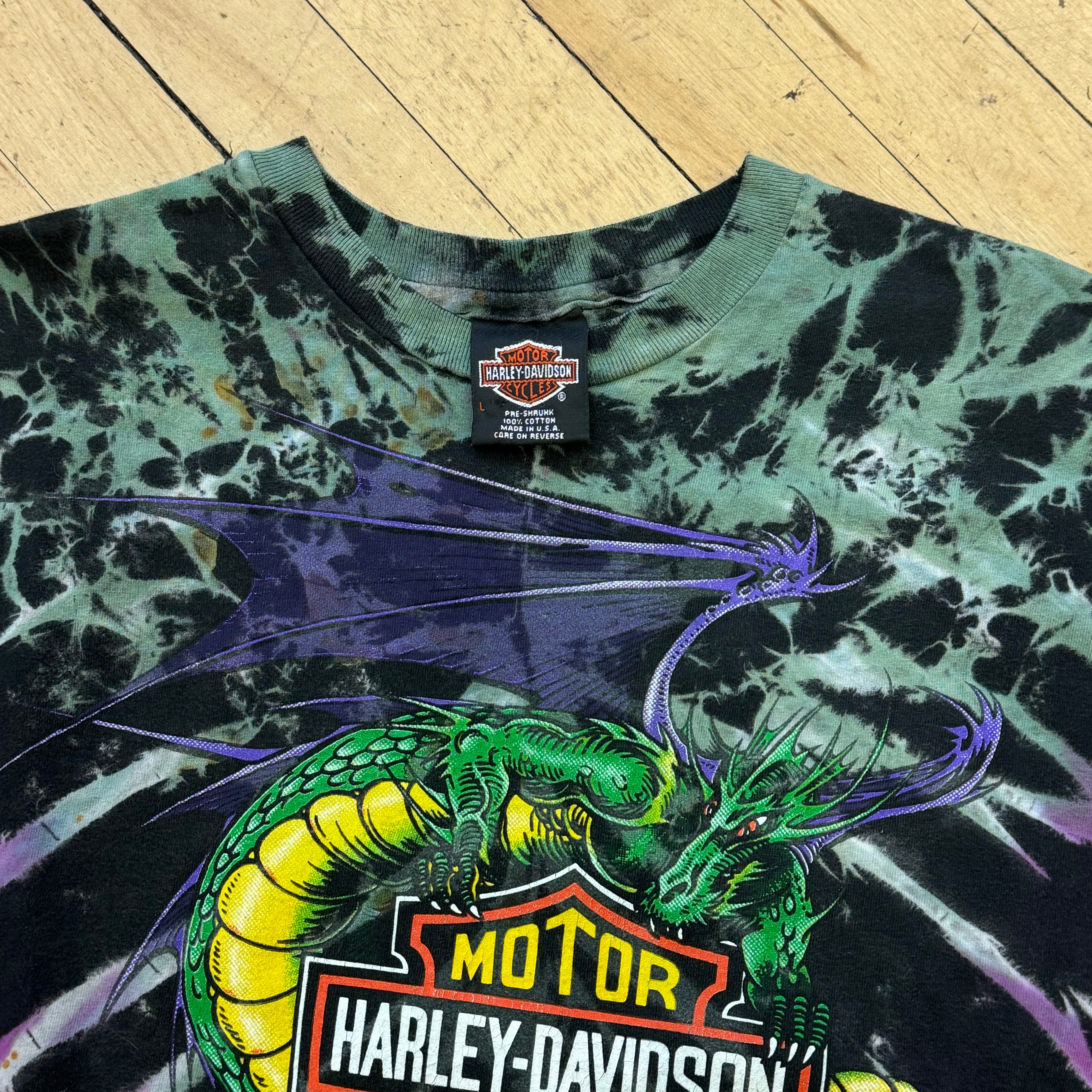 Vintage Harley Davidson Dragon TieDye T-shirt Sz L