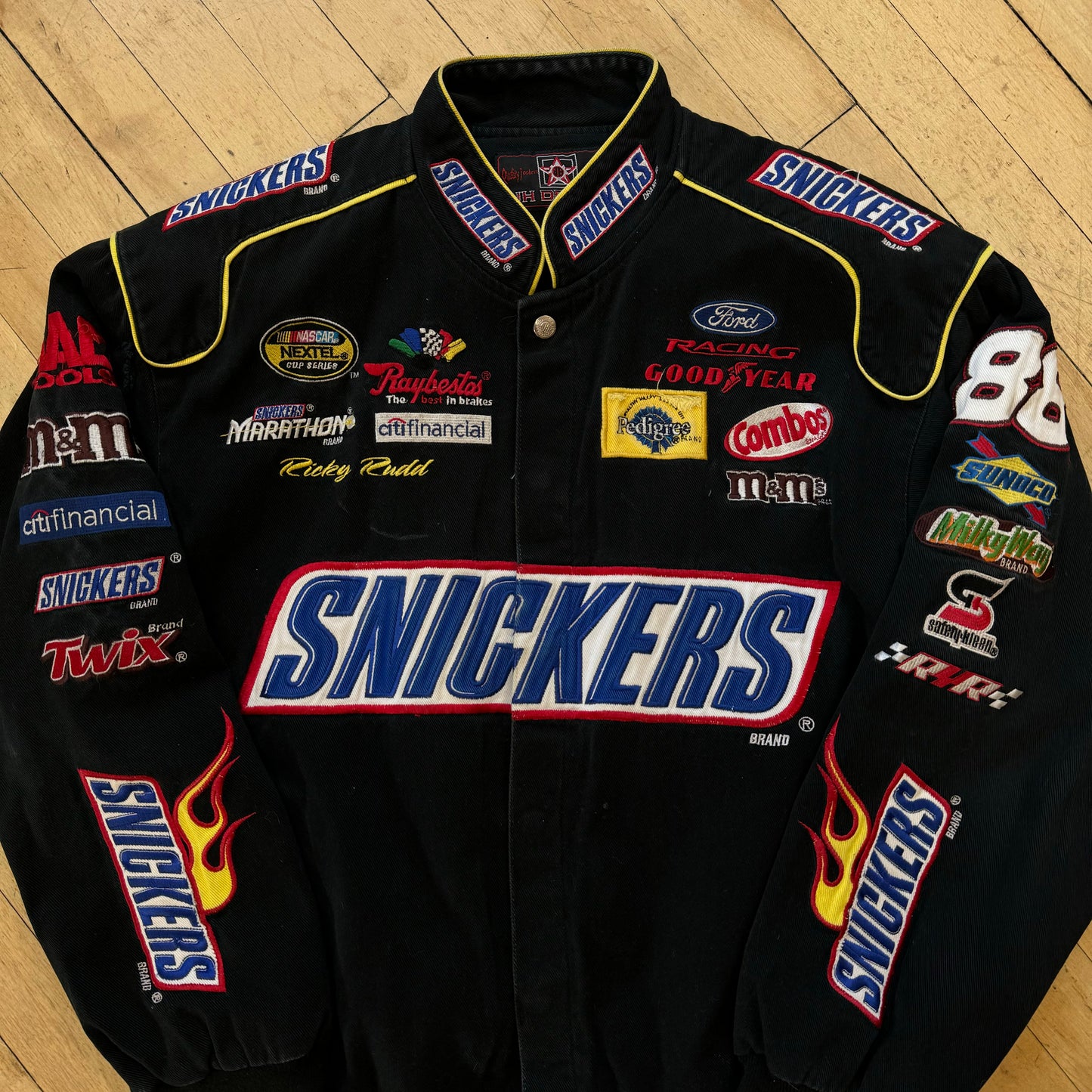 Vintage Snickers Nascar Jeff Hamilton Patch Jacket Sz M