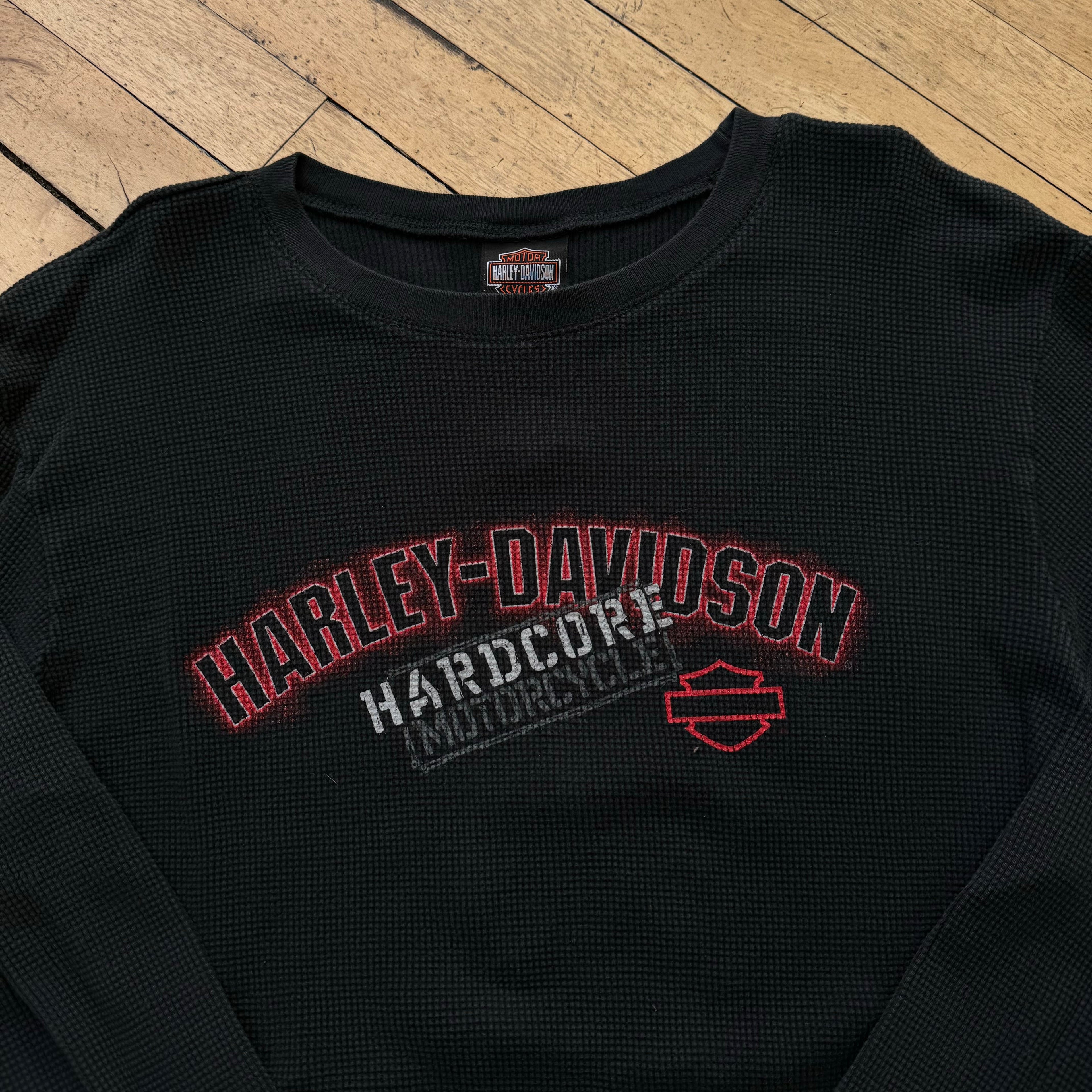 Vintage Harley Davidson Hardcore Waffle thermal L/S T-shirt Sz M