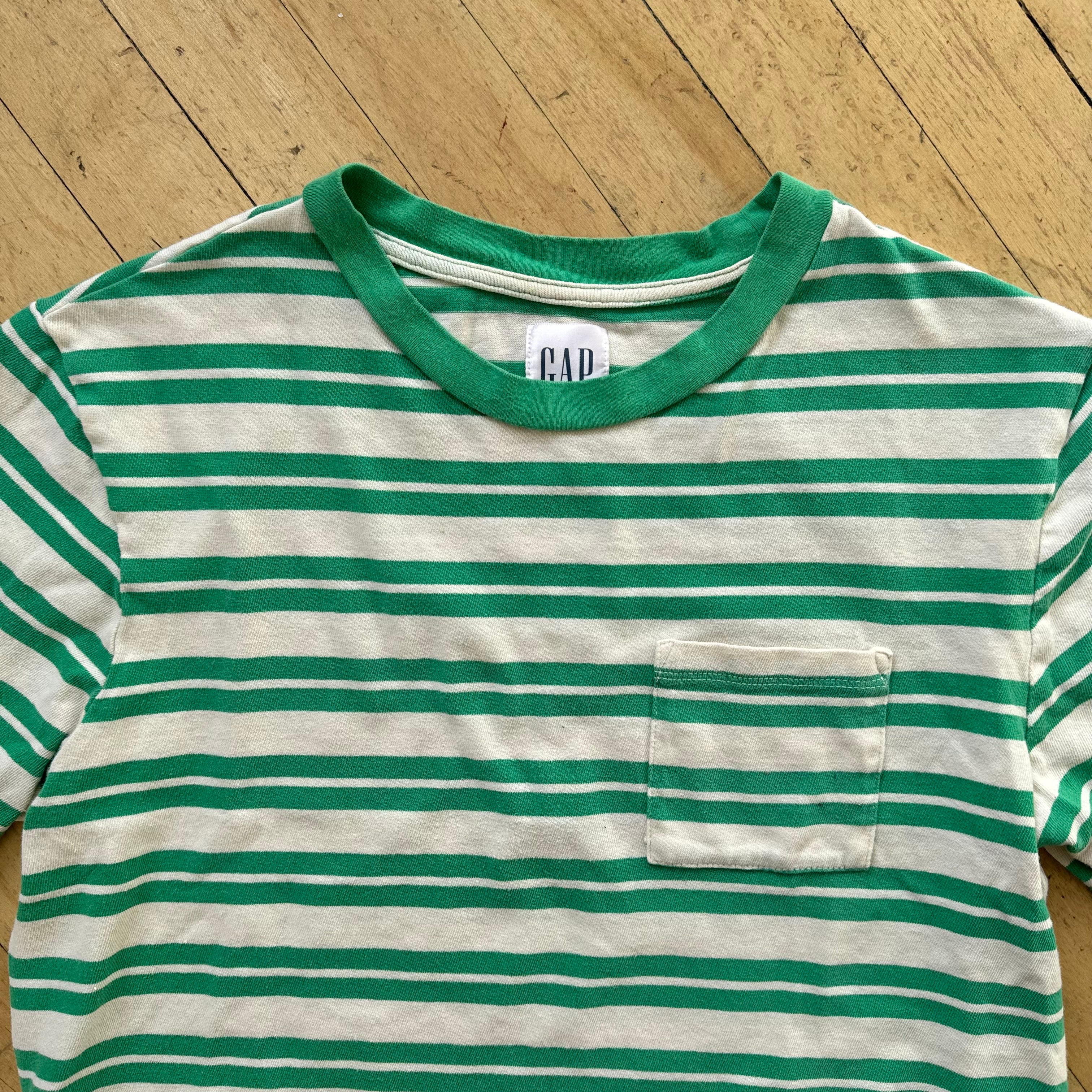 Y2K Striped Gap Cropped T-shirt Sz S