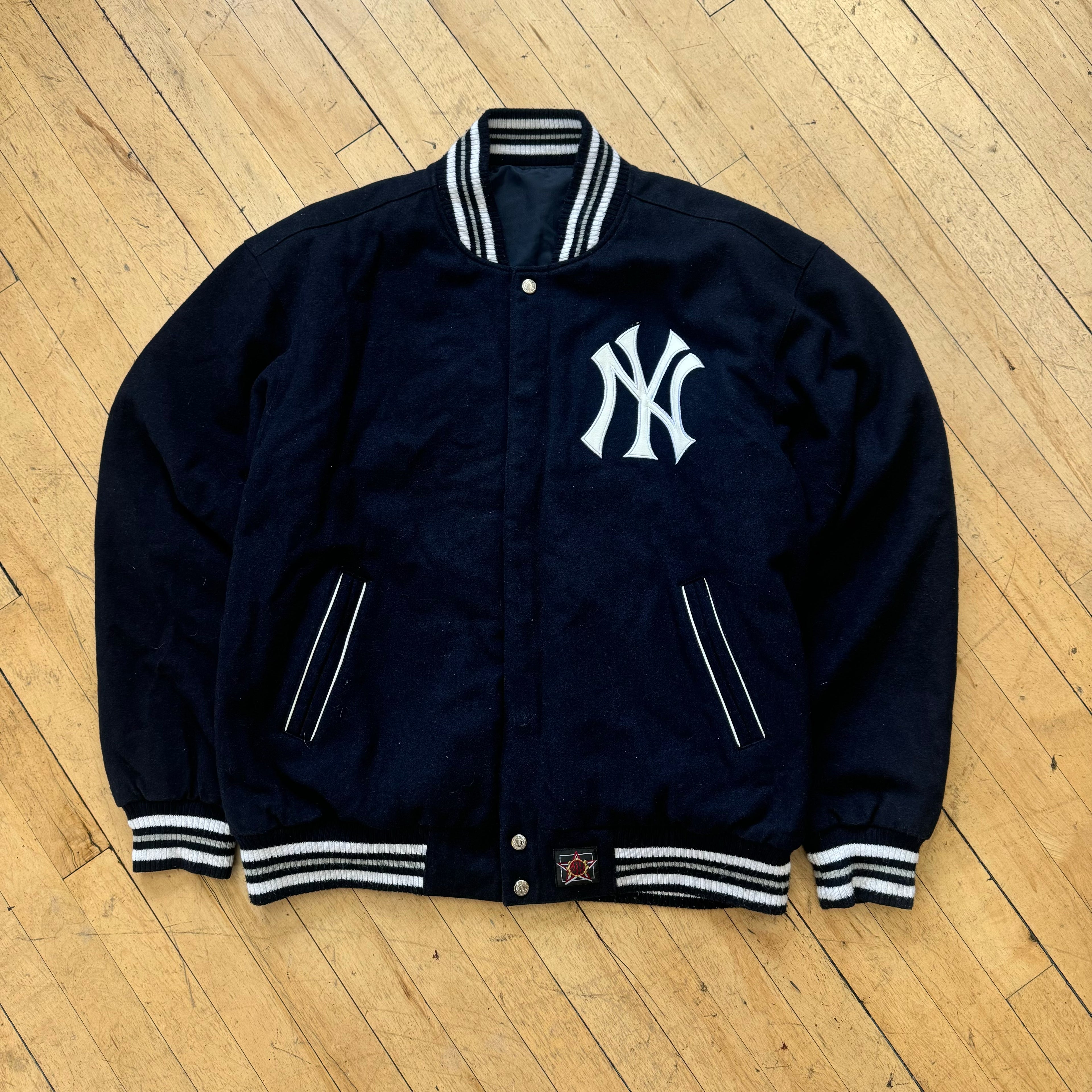 Vintage Jeff Hamilton NY Yankees Reversible Bomber Jacket Sz XXL