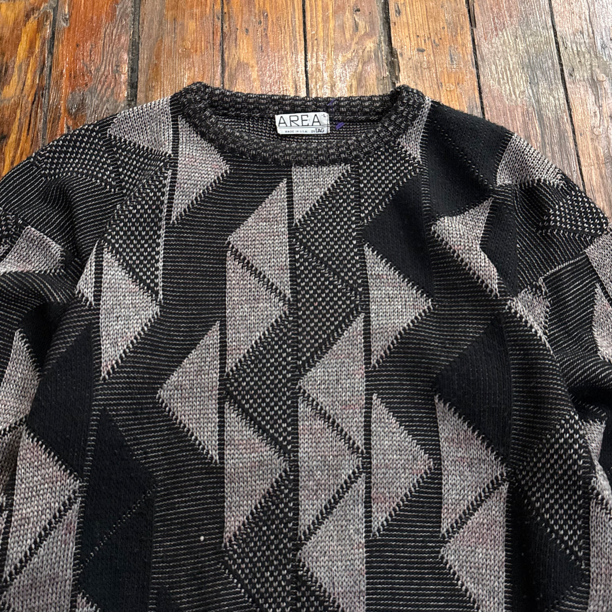 Vintage Area Knit Sweater Sz L