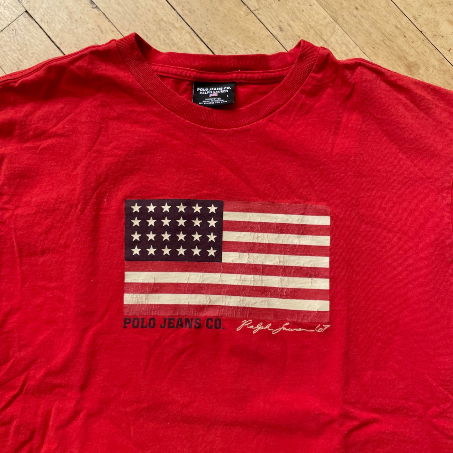 Vintage Polo Ralph Lauren USA T-shirt Sz L