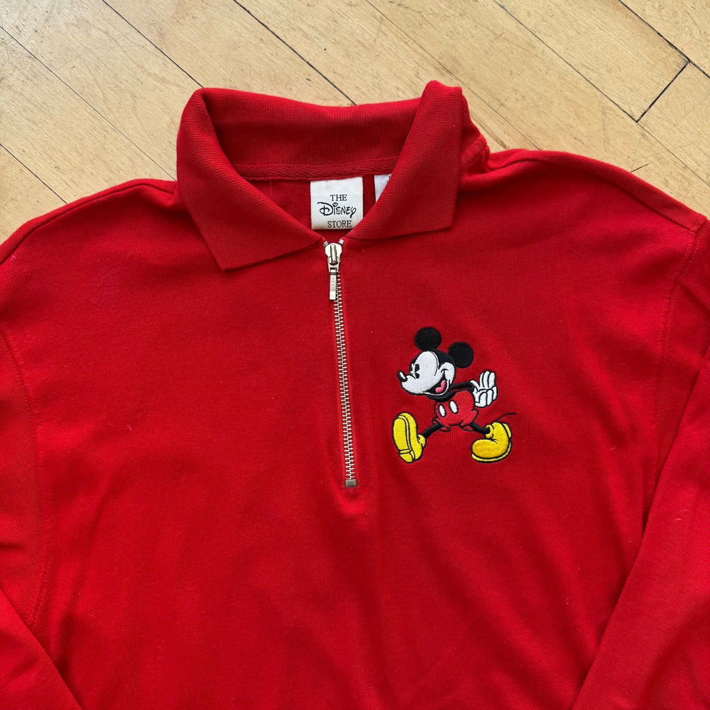 Vintage Mickey Mouse Embroidered Quarter Zip Jacket Sz S