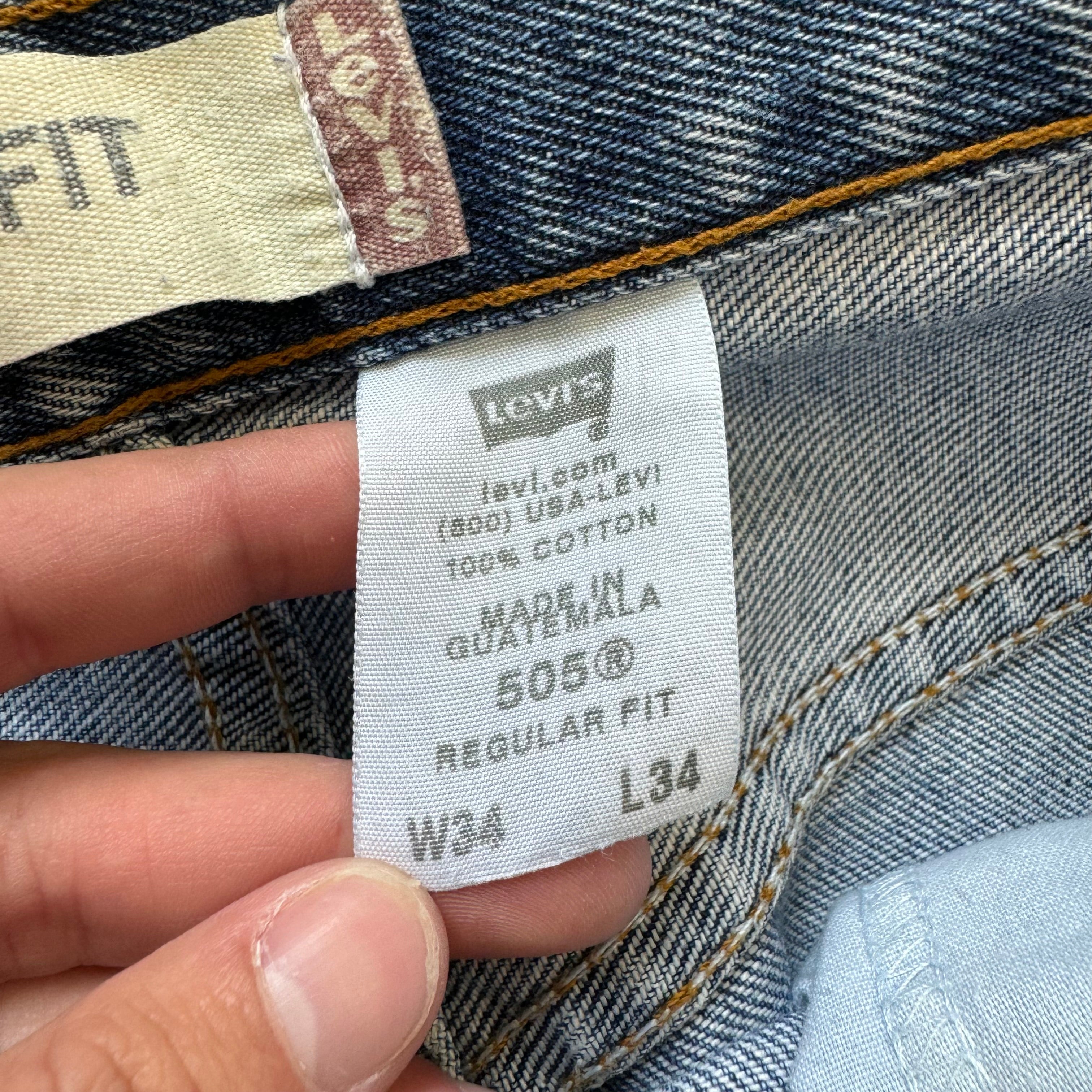 Vintage Levi 505 Denim Jeans Sz 34x34