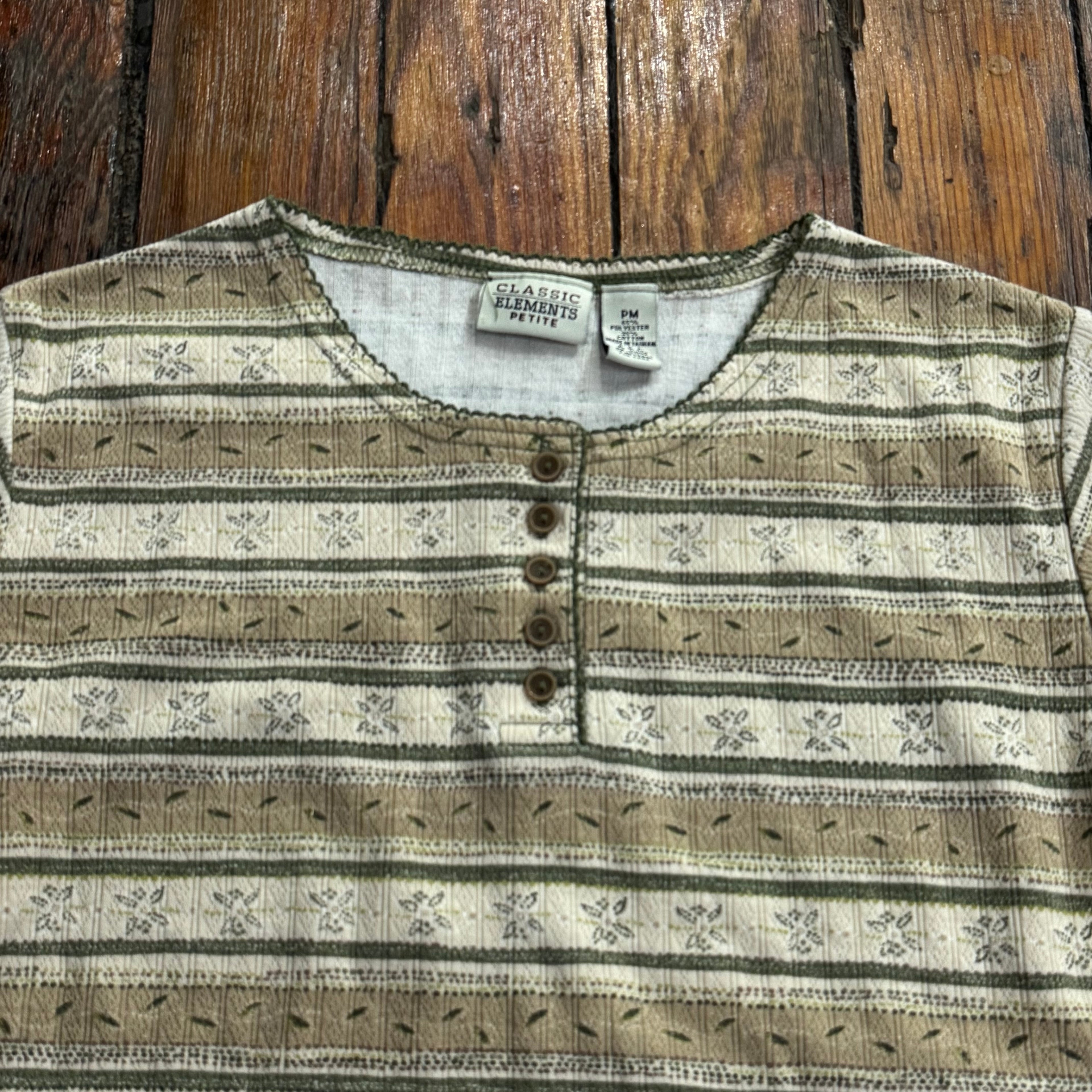 Vintage Classic Elements Striped T-shirt Sz M