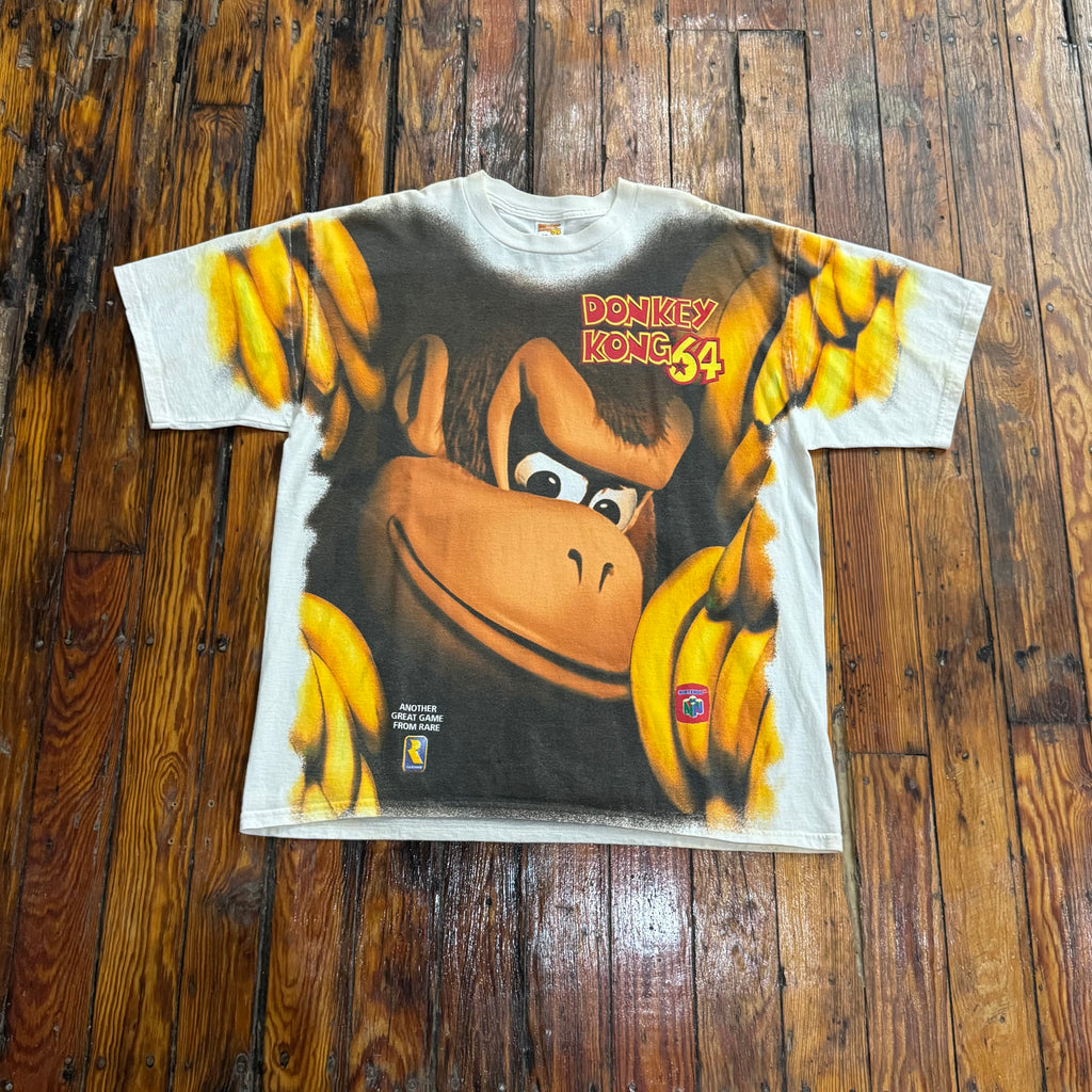 Vintage Donkey Kong AOP Nintendo 64 T-shirt Sz OS