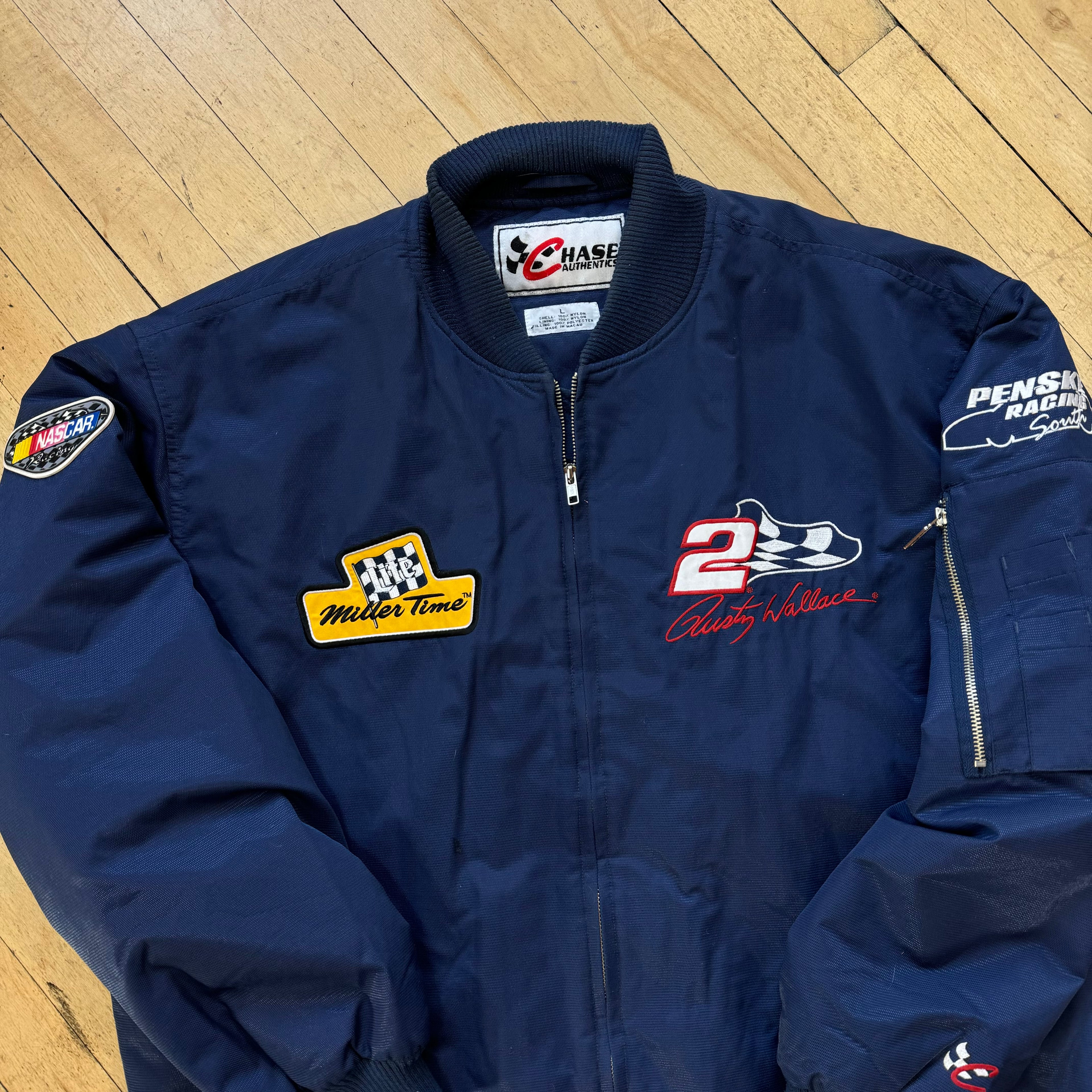 Vintage Chase Rusty Wallace Nascar Jacket Sz L