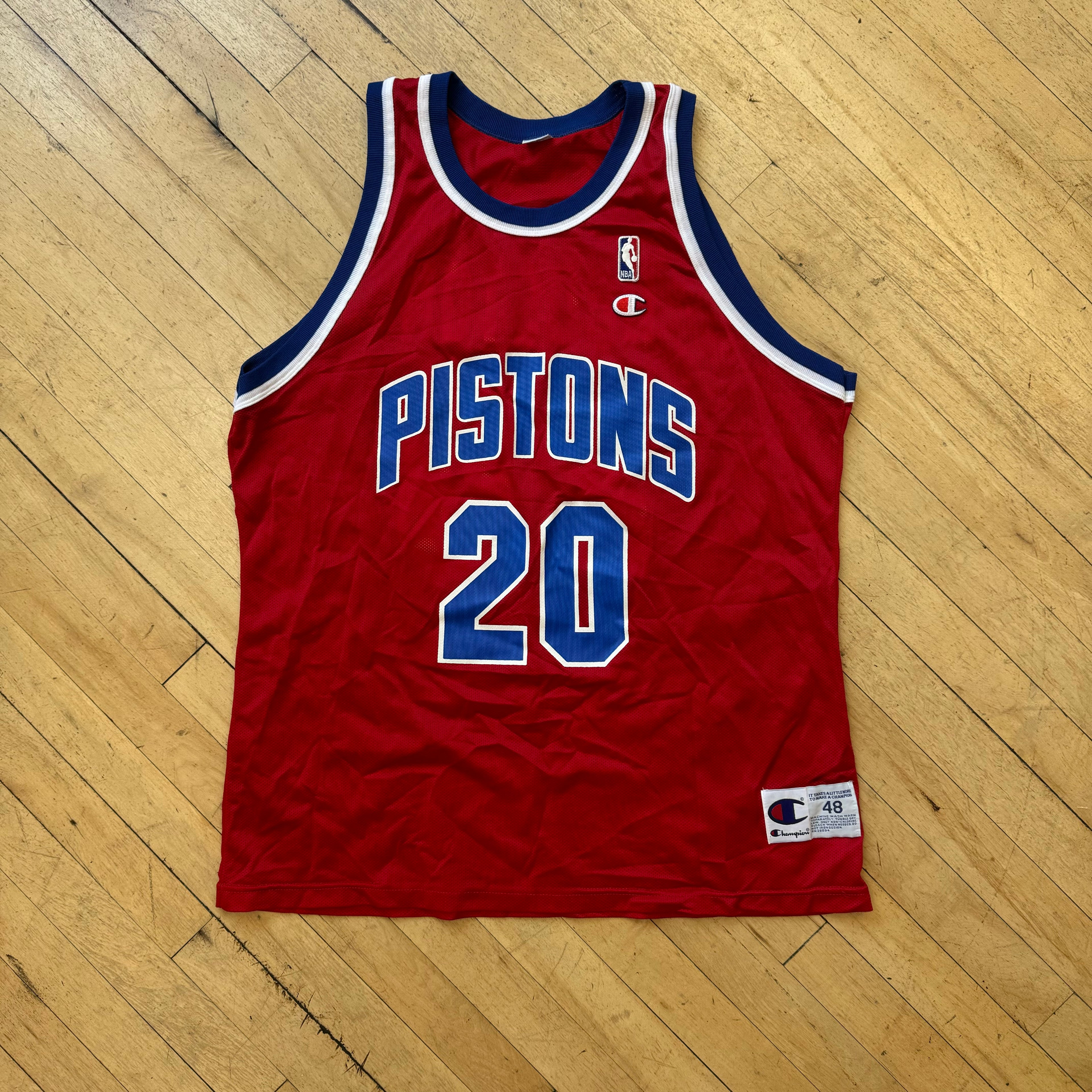 Vintage Champion Detroit Pistons “Houston” Jersey Sz 48