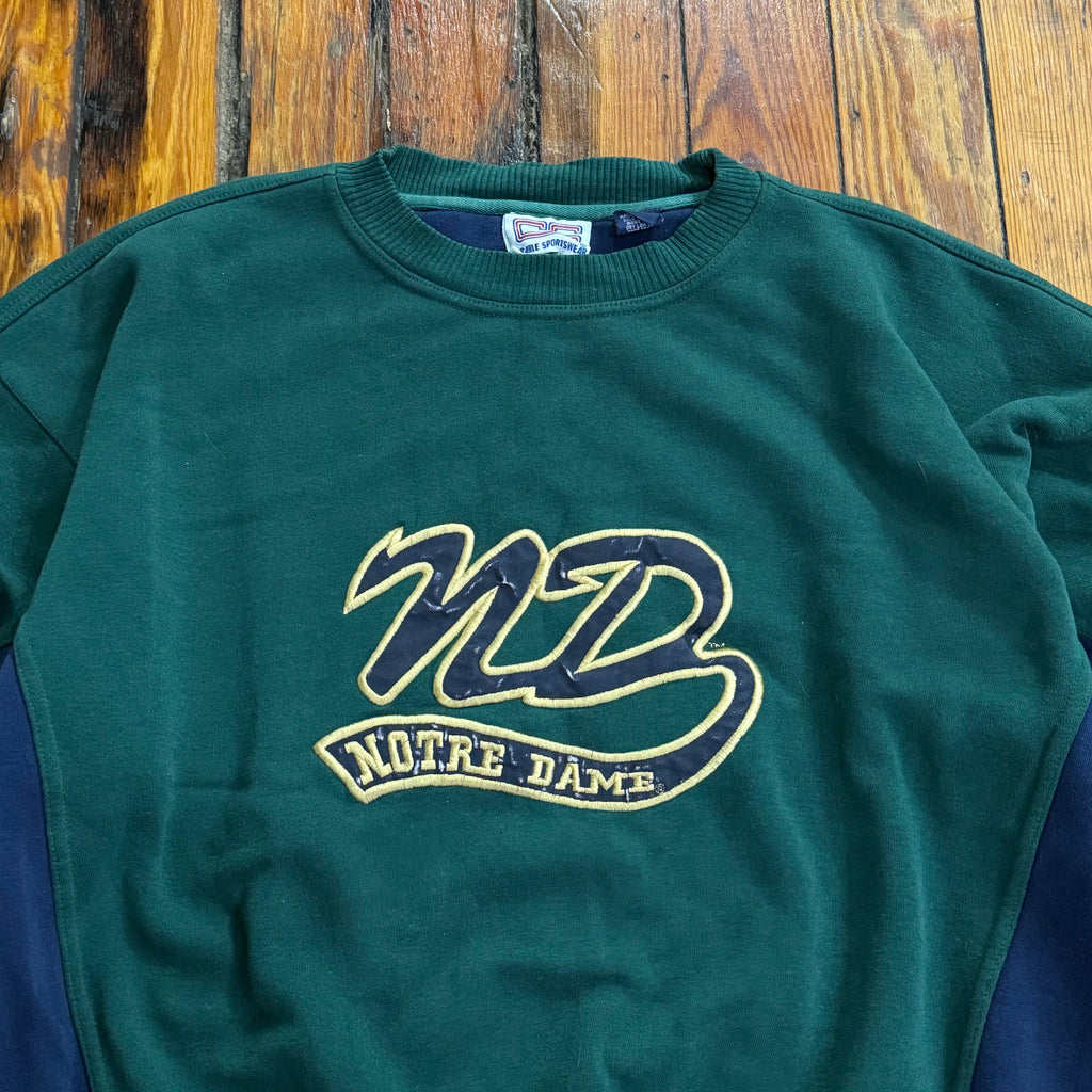 Vintage Notre Dame Embroidered Crewneck Sz L