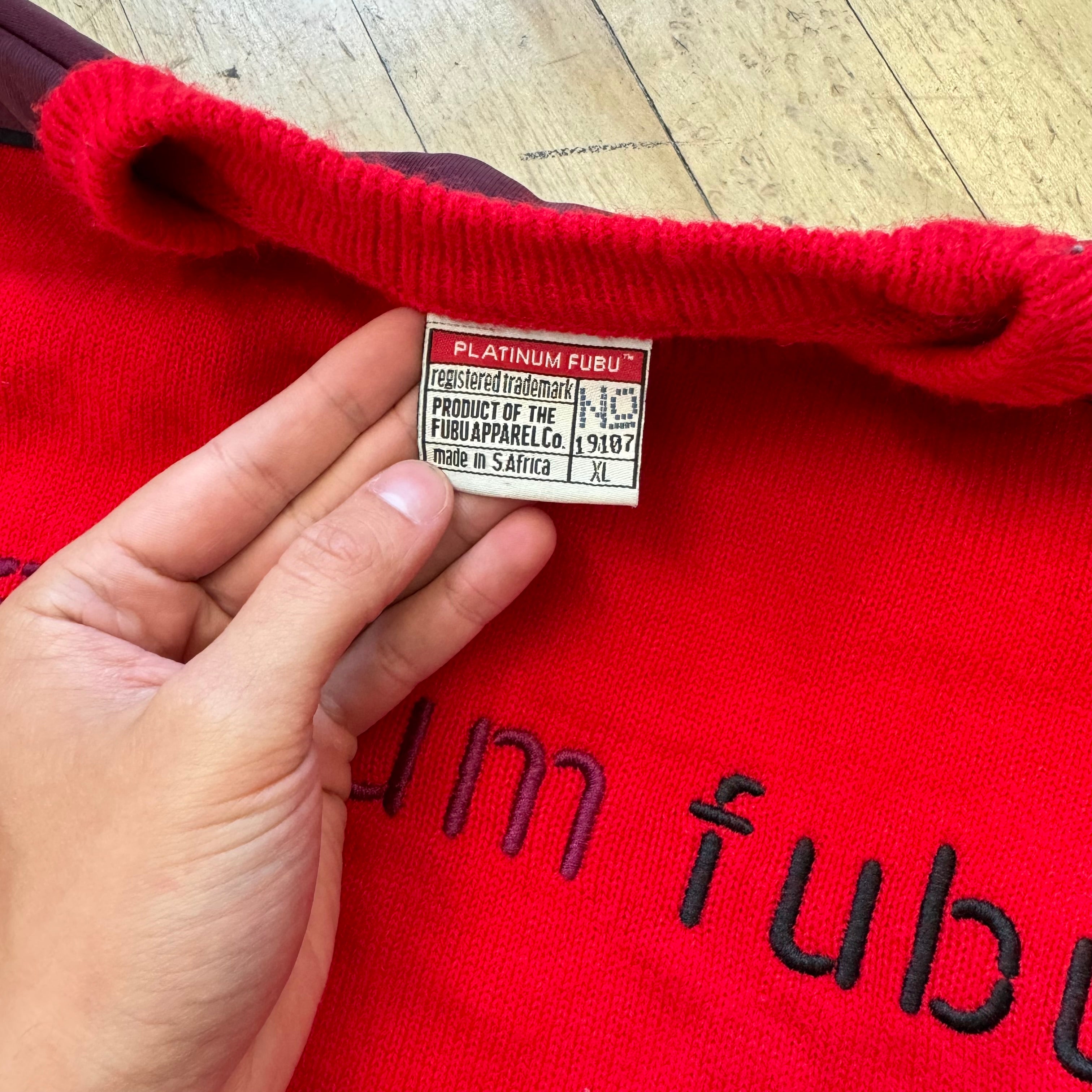 Y2K Platinum Fubu Sweater CrewNeck Sz XXL