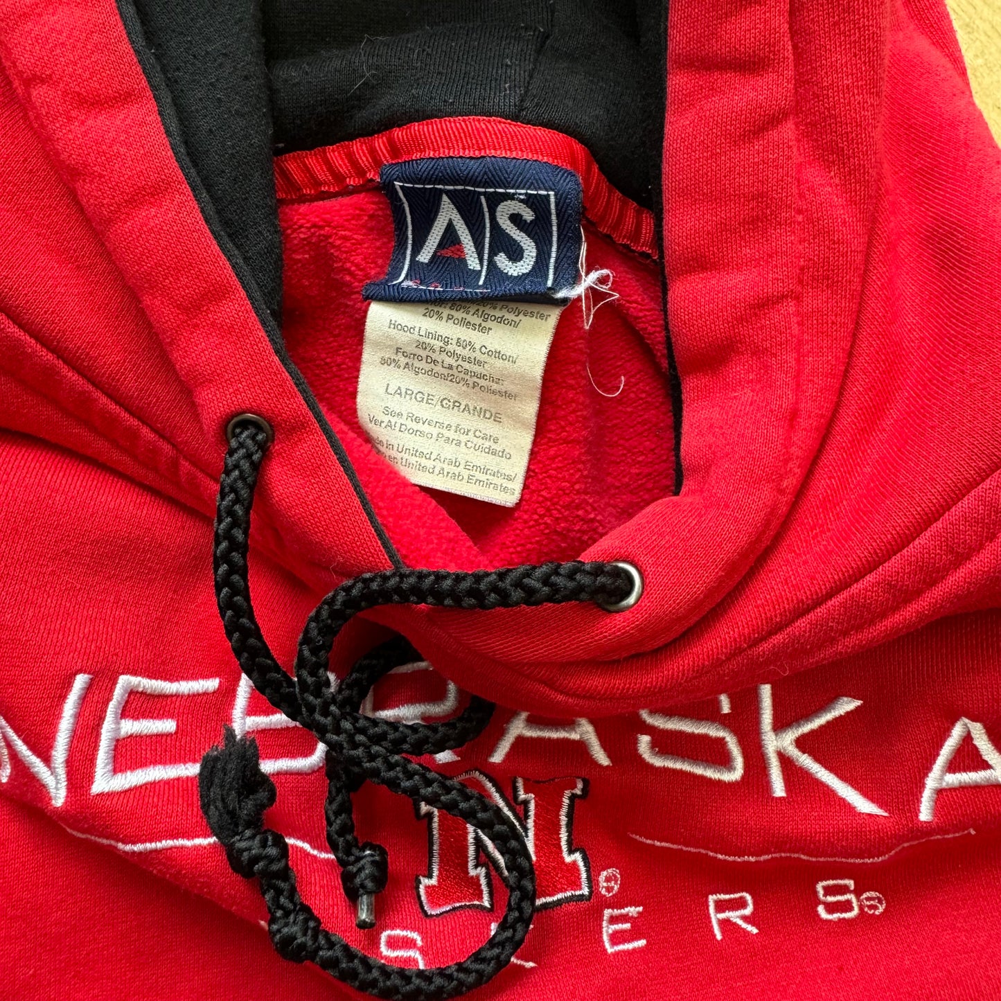 Vintage Nebraska Huskers Hoodie Sz L