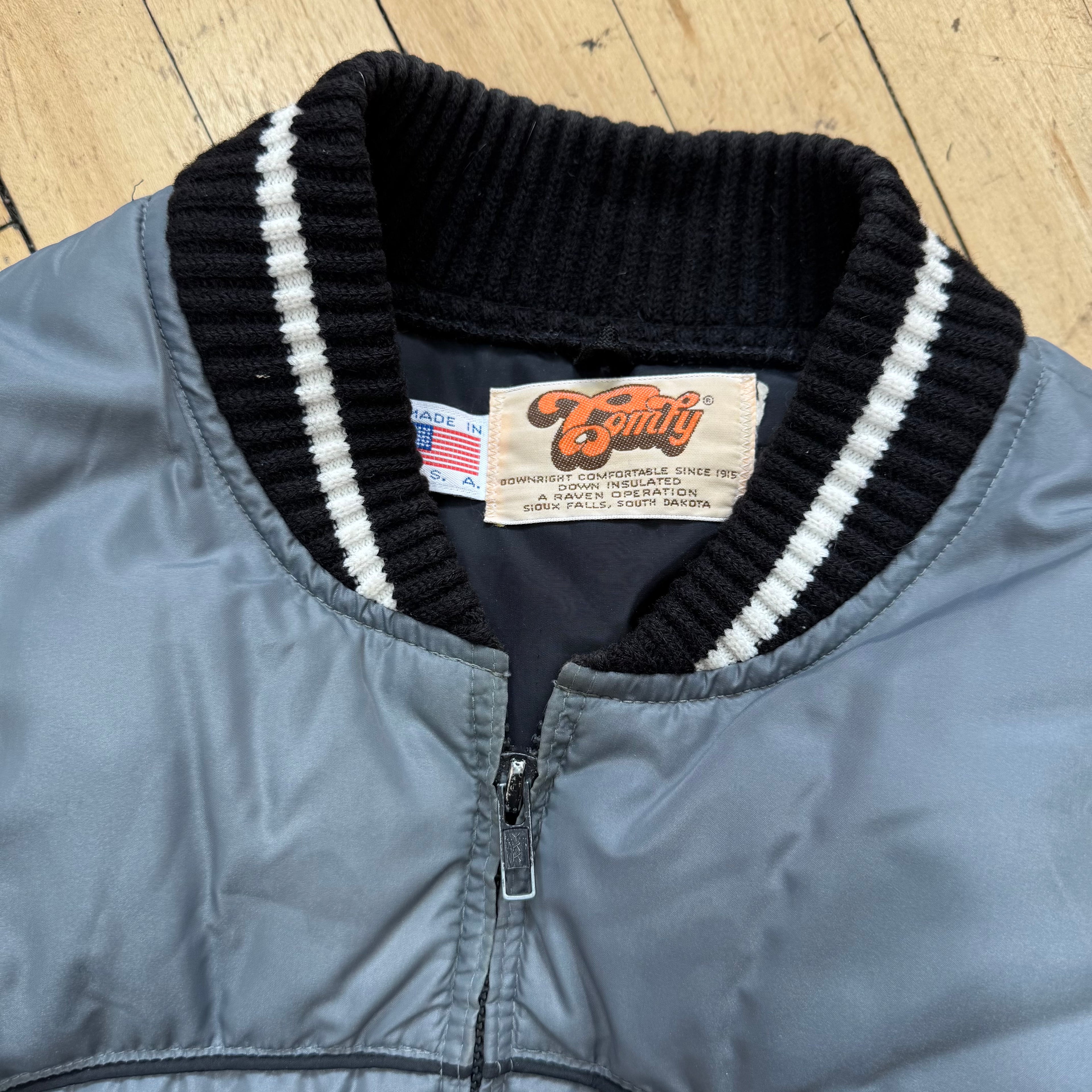 Vintage Gray Comfy Goose Down Jacket Sz L