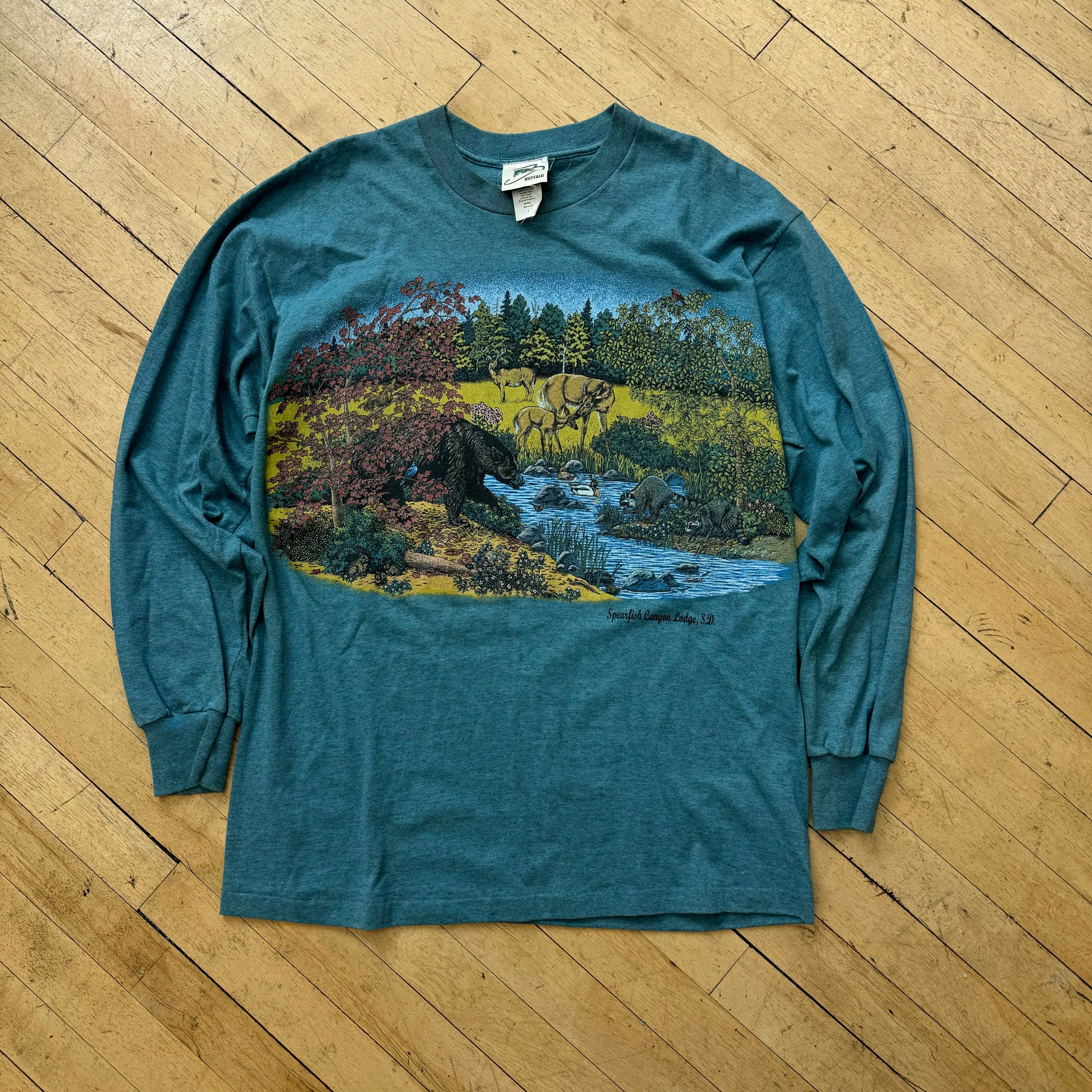 Vintage Wrap Around Nature Spearfish SD T-shirt Sz L