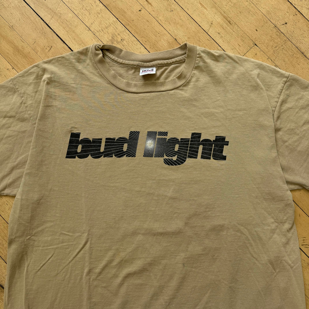 Vintage Thrashed Bud Light SpellOut T-shirt Sz XXL
