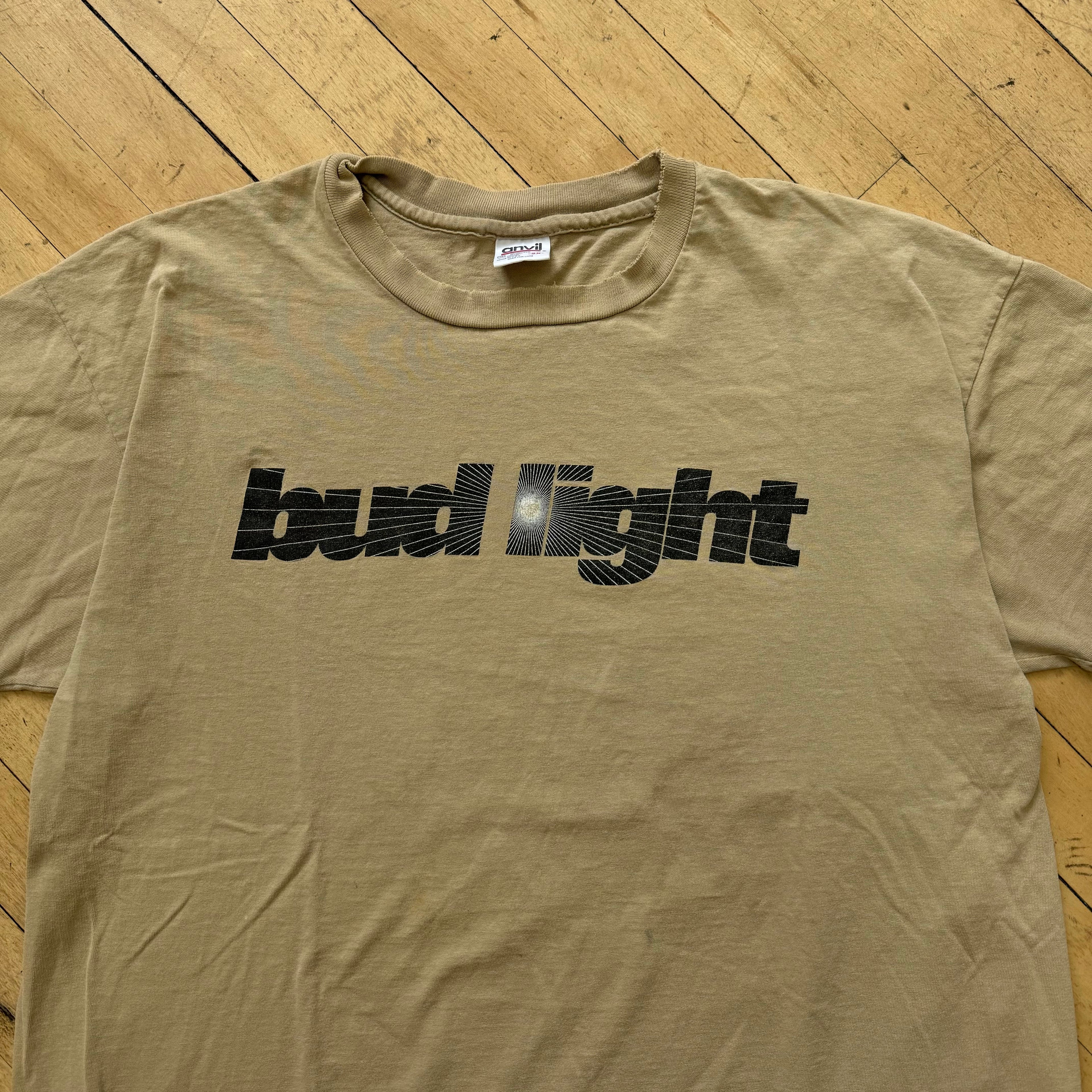 Vintage Thrashed Bud Light SpellOut T-shirt Sz XXL