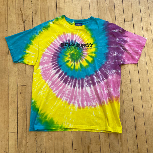 90s Tie-Dye Ben & Jerry’s SpellOut T-shirt Sz XL