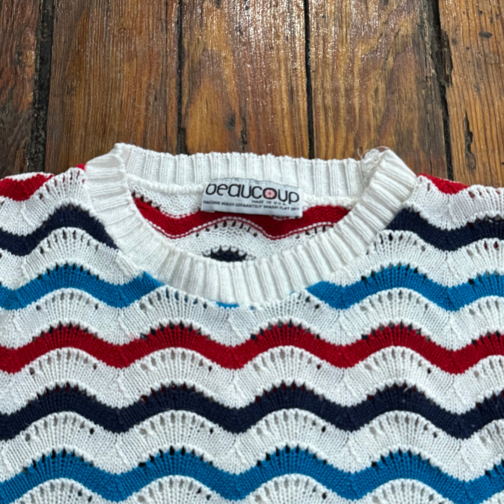 Vintage Short Sleeve Knit Sweater Sz M