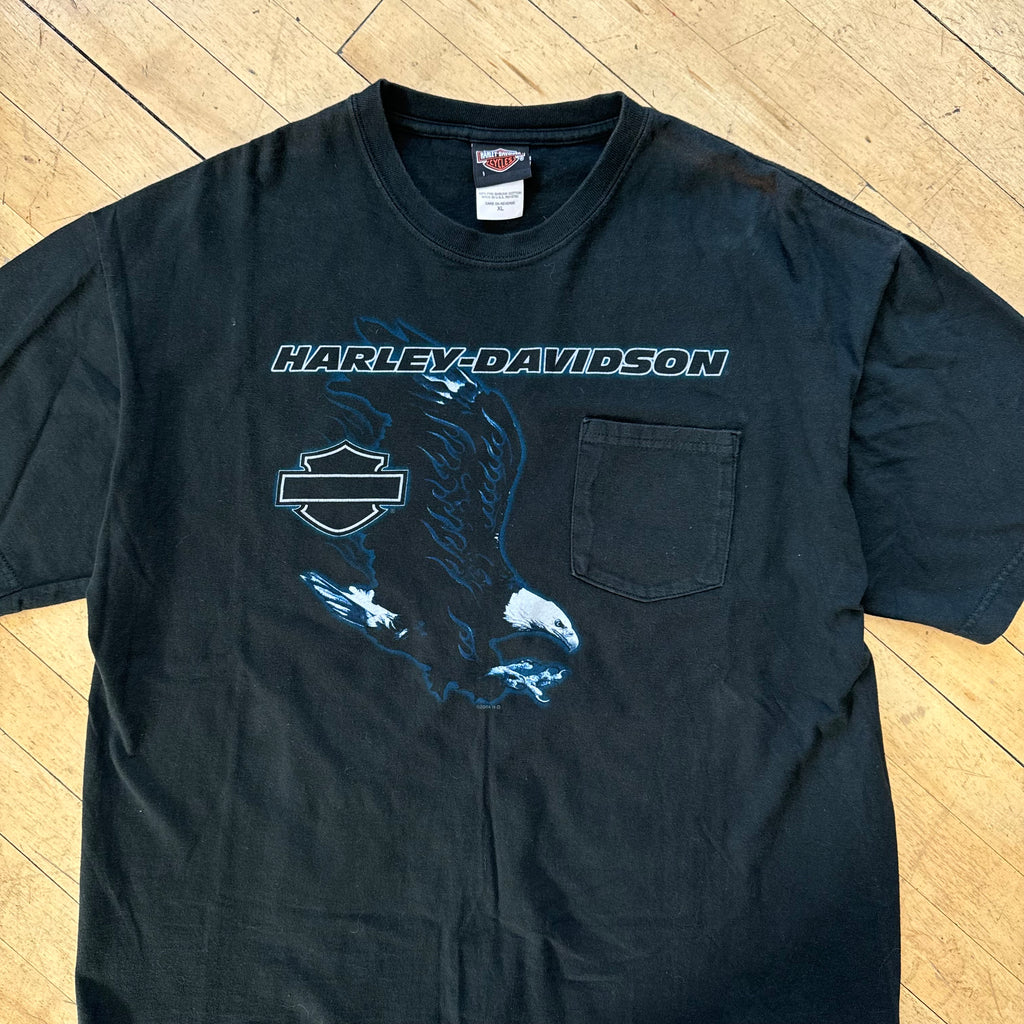 Harley Davidson Springfield Ohio Eagle Pocket T-shirt Sz L