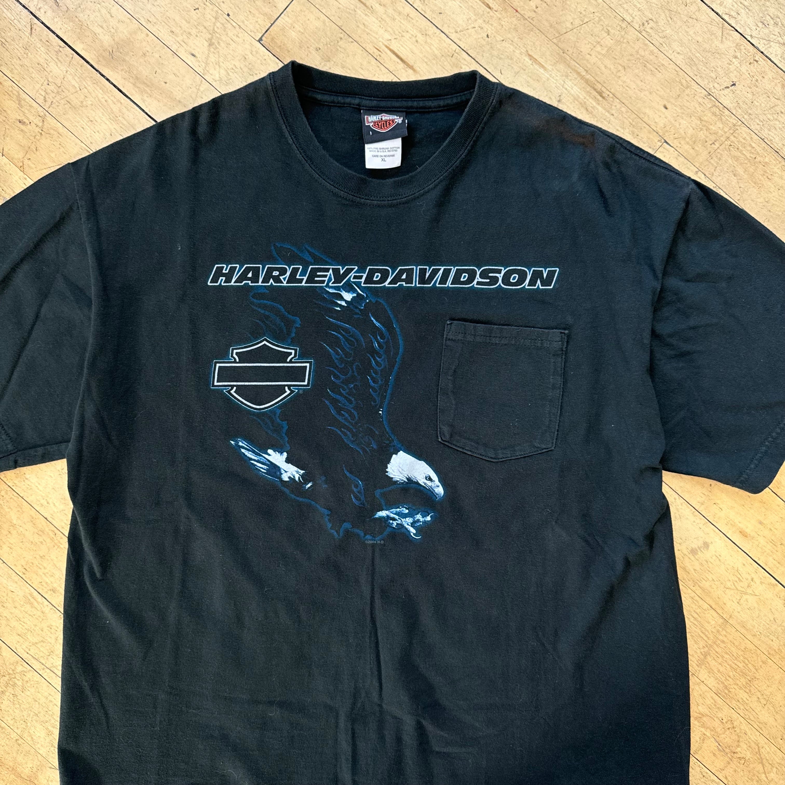 Harley Davidson Springfield Ohio Eagle Pocket T-shirt Sz L