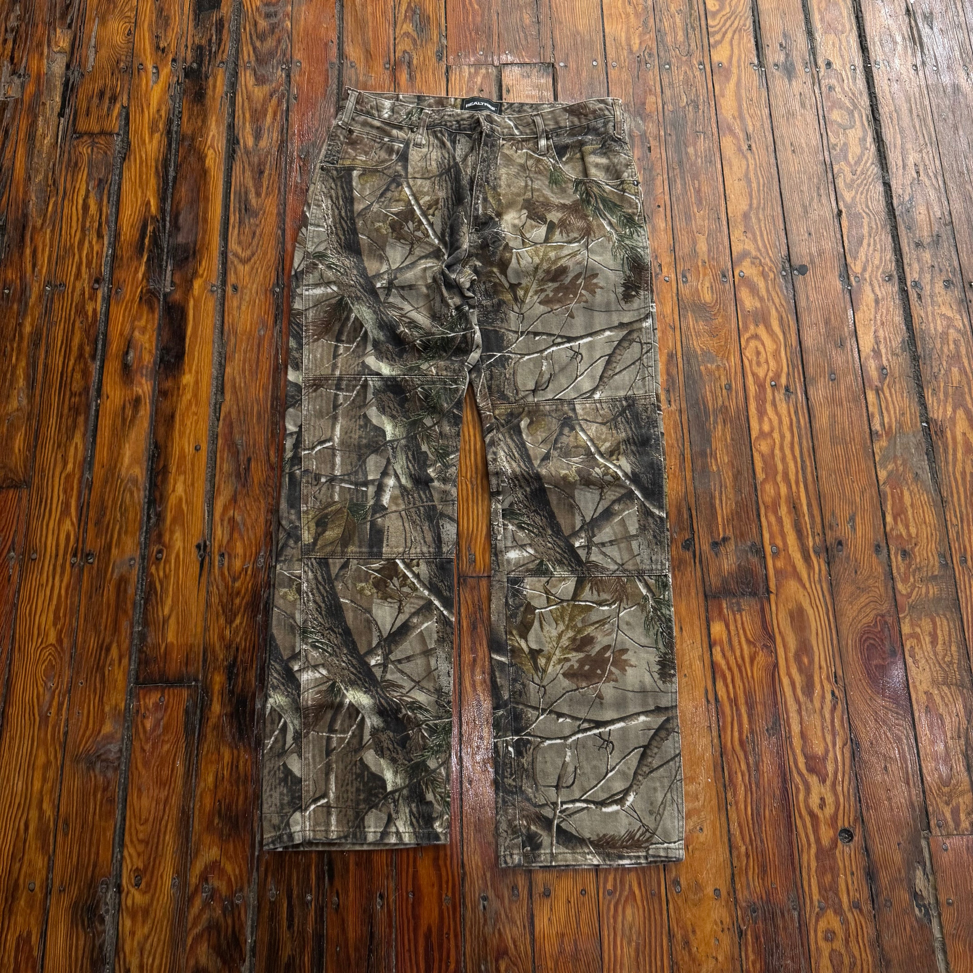 RealTree Camo Double Knee Denim Jeans Sz 34x34