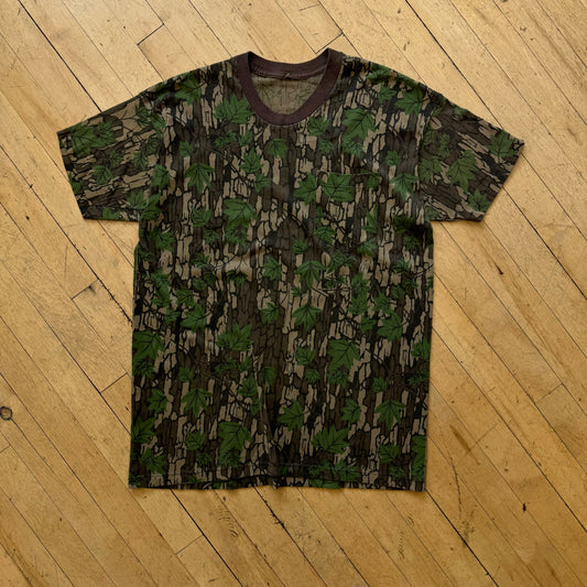 Vintage Leafy Camo Pocket T-shirt Sz M