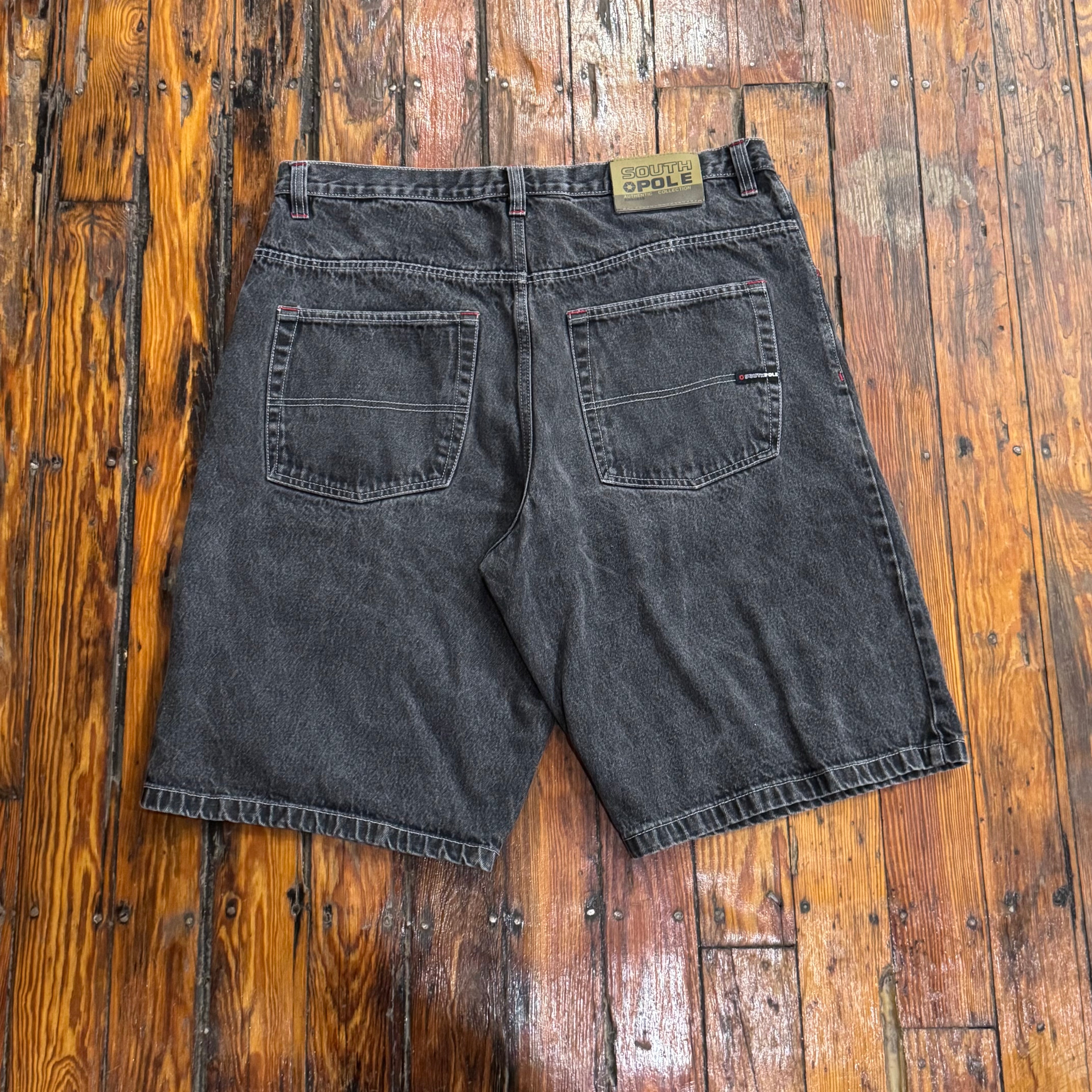 Y2K South Pole Faded Denim Jean Shorts Sz 40