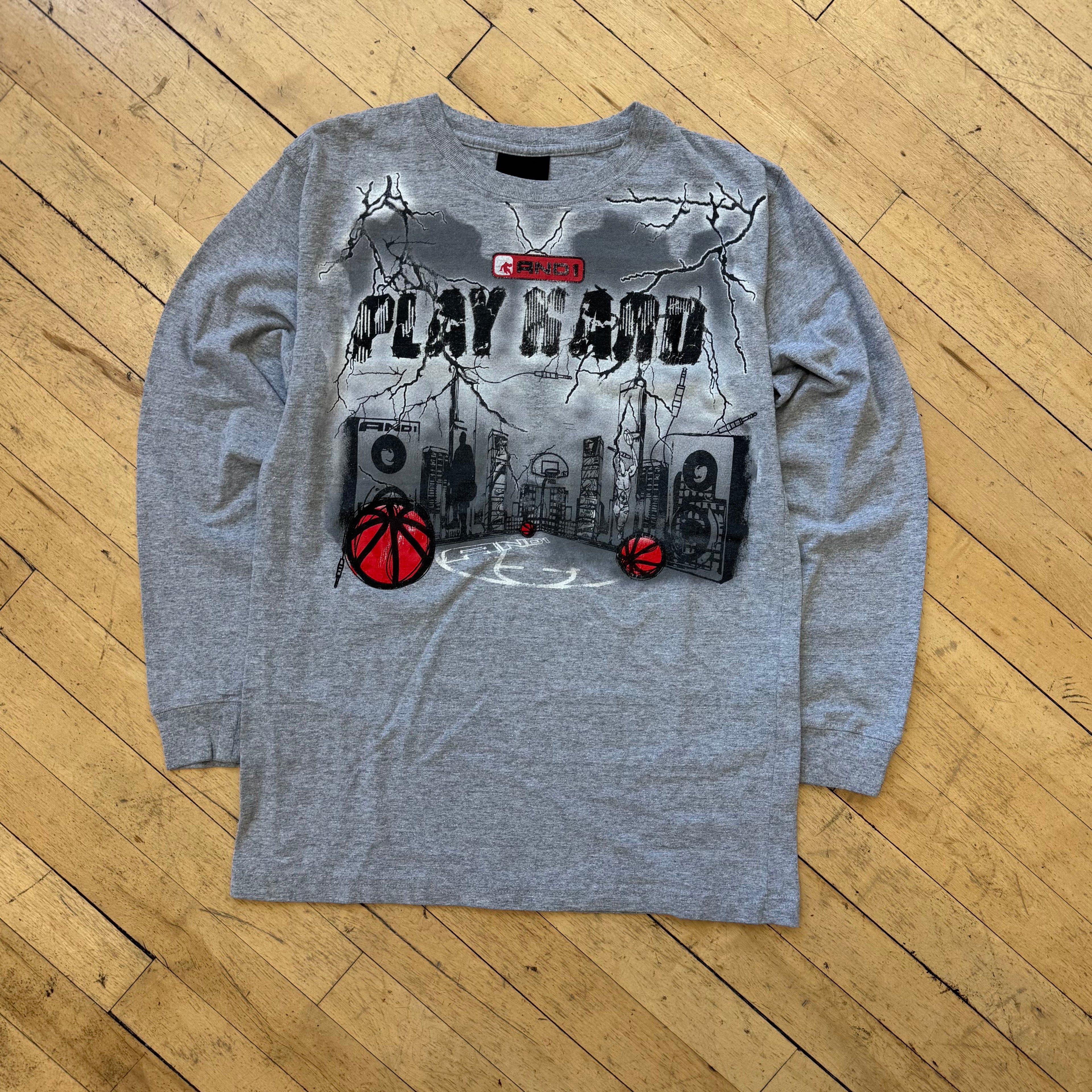 Y2K And-One Play Hard long Sleeve T-shirt Sz S