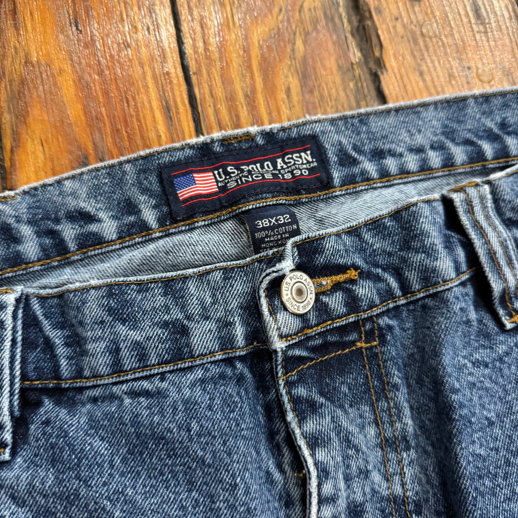 Y2K US Polo Assn Embroidered Denim Jeans Sz 38x32