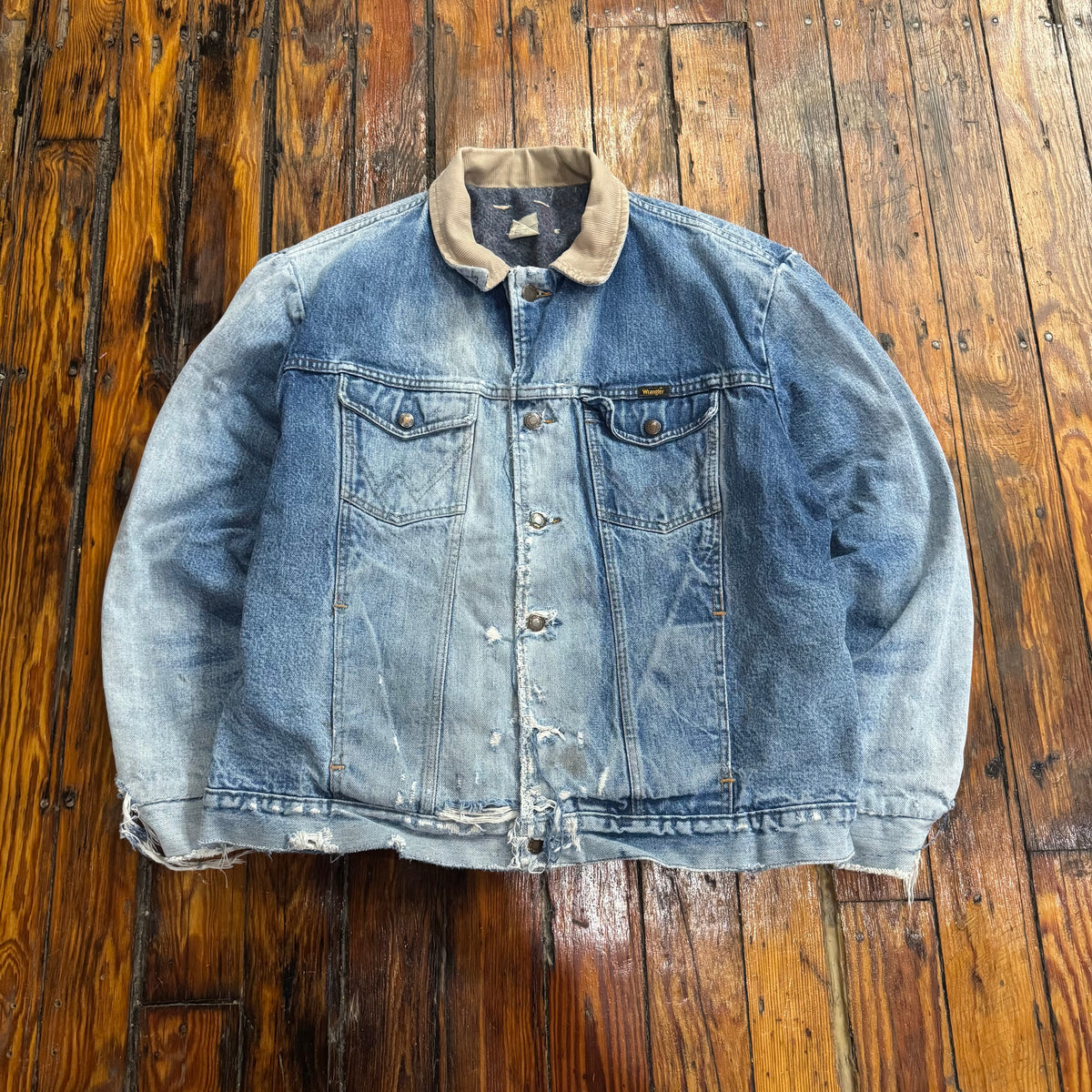 Vintage Blanket Lined Wrangler Denim Jacket Sz L